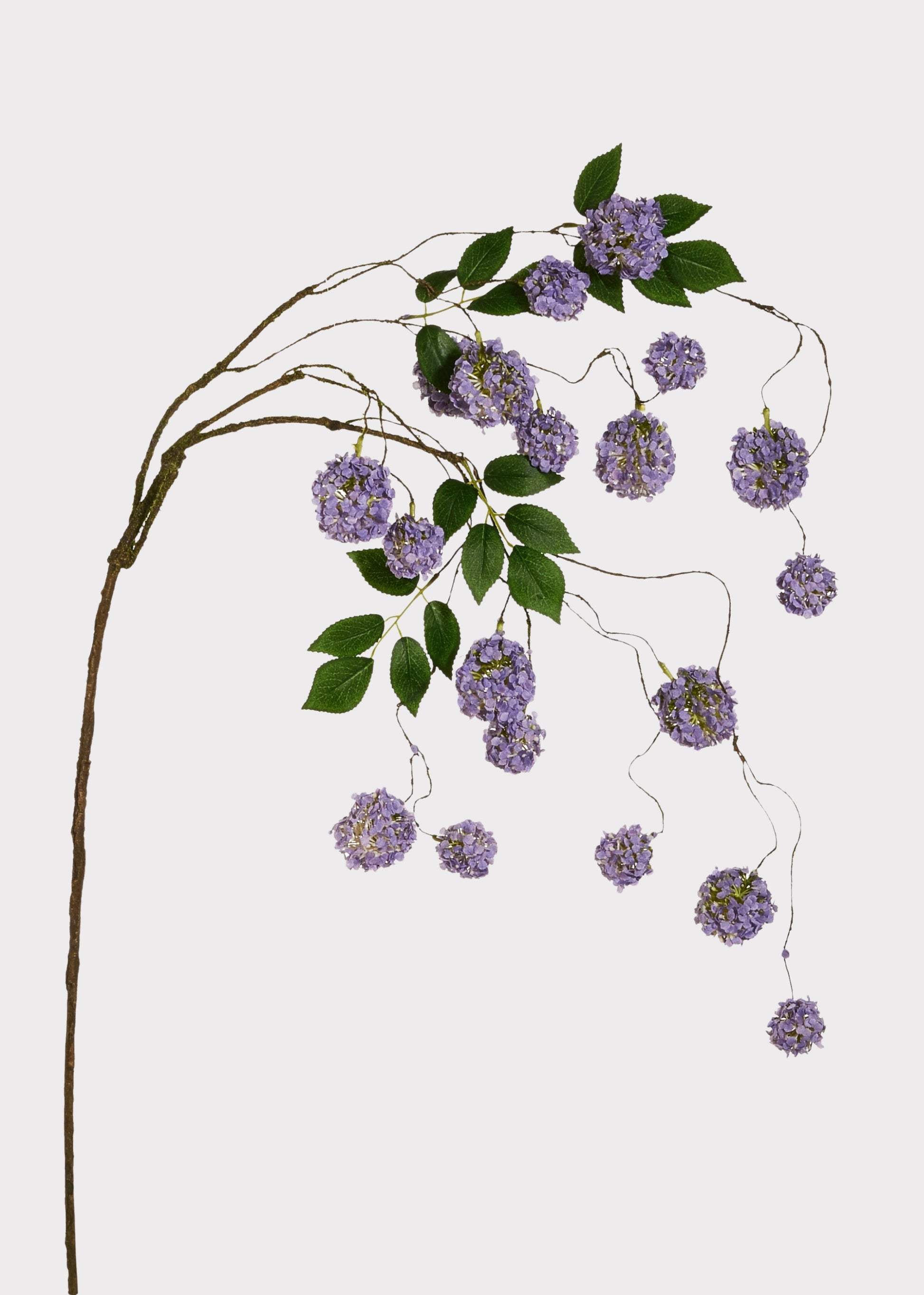 Purple Mini Fake Hydrangea Hanging Flower Branch 
