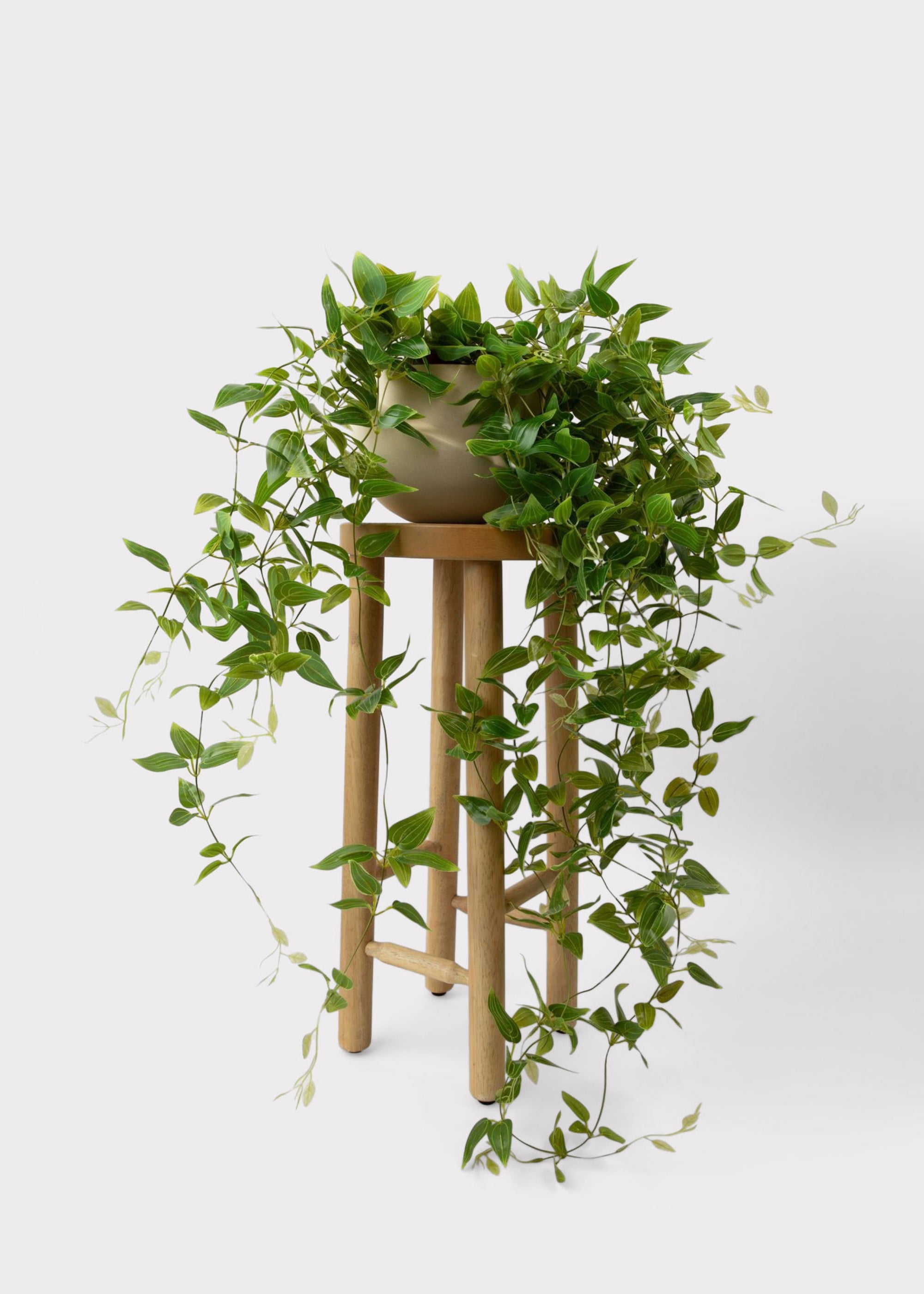 Afloral Luxe Fake Plants Deluxe Faux Hanging Tradescantia in Cache Pot