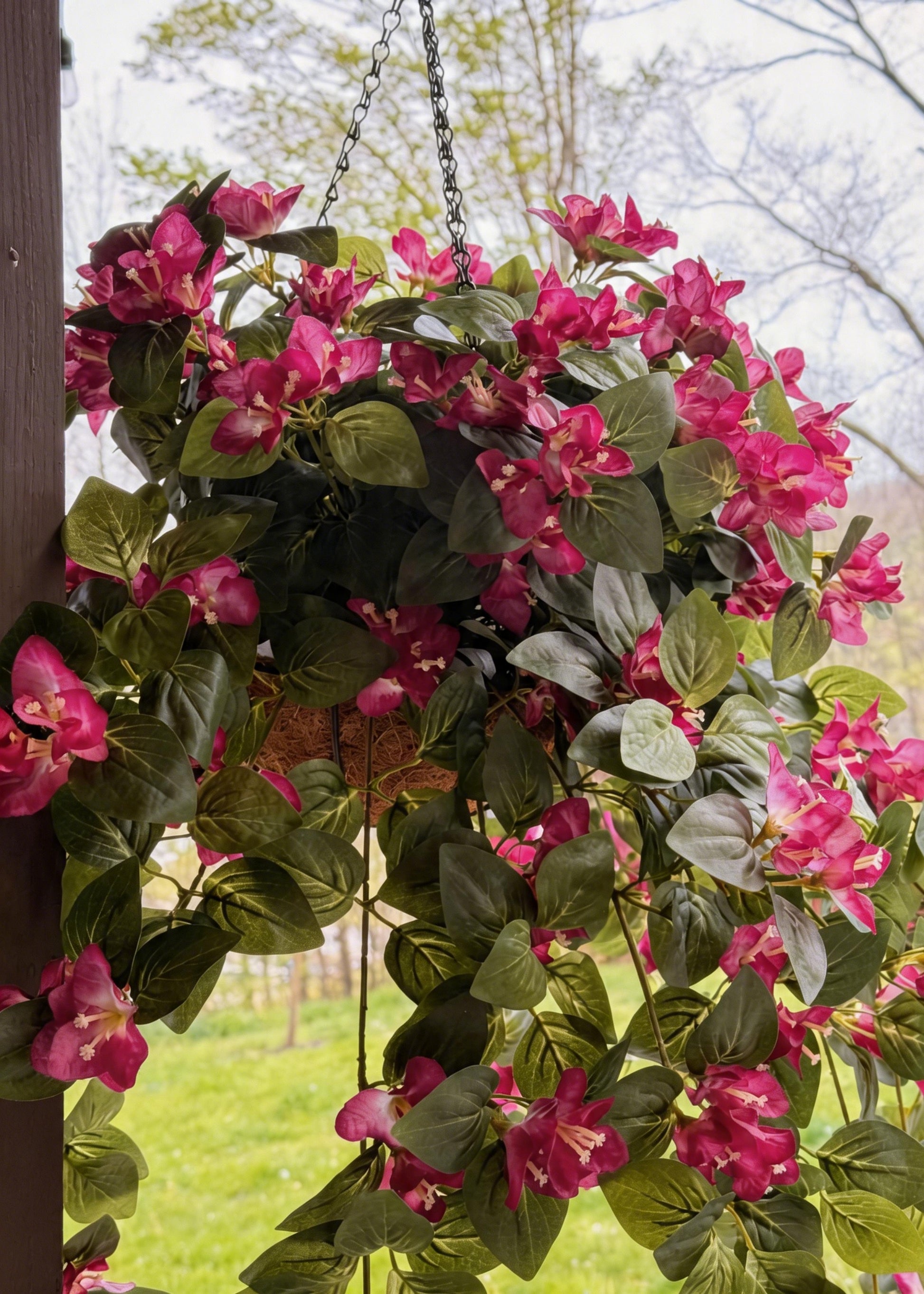 Artificial Bougainvillea Hanging Plant