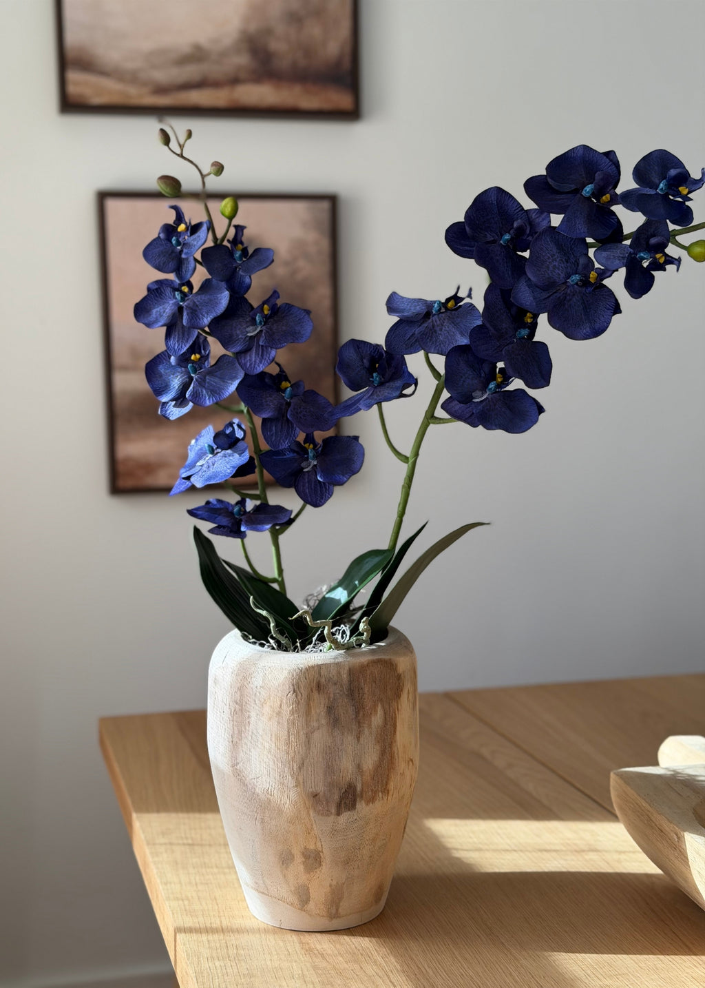 artificial orchids in blue