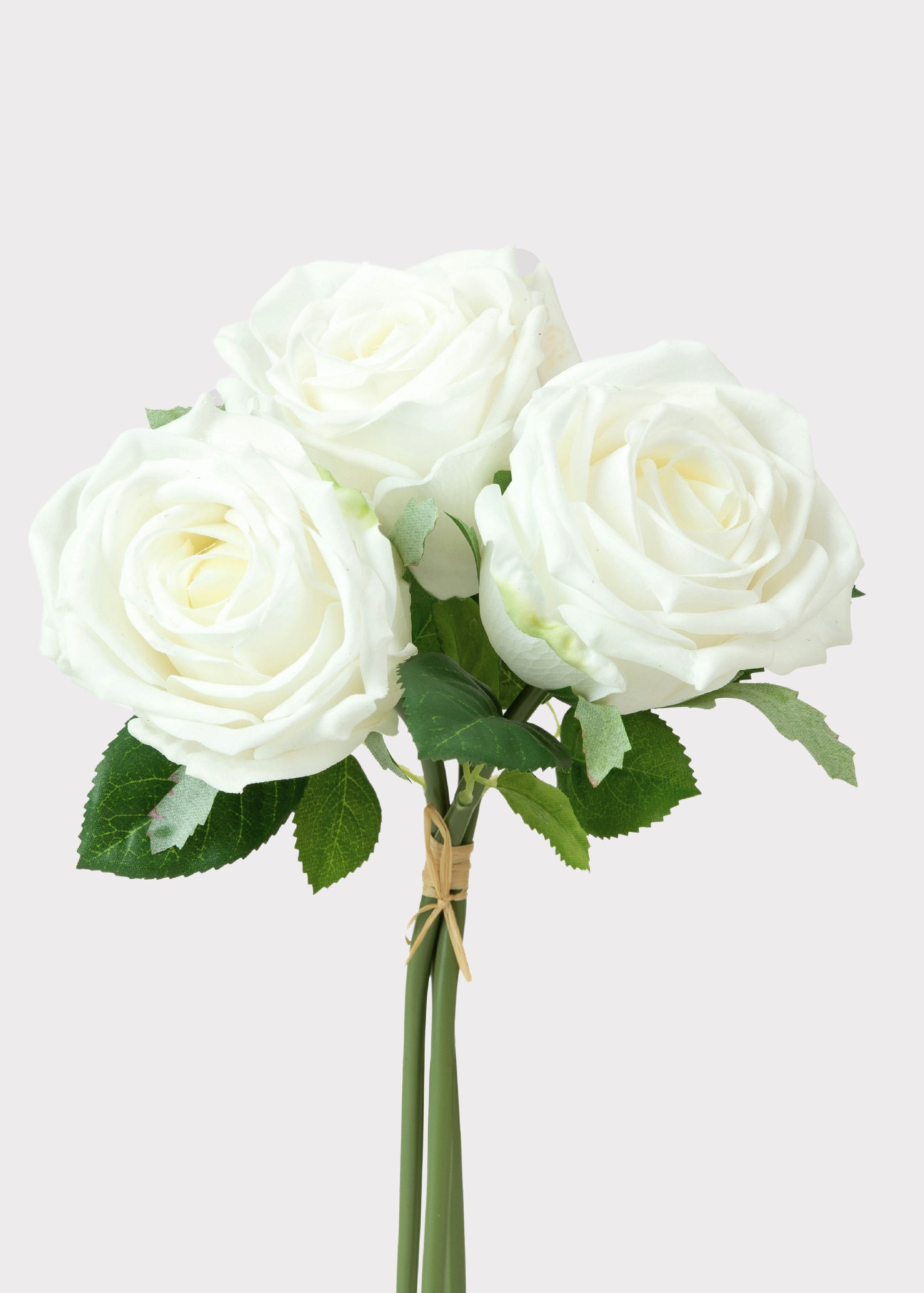 Artificial Flower Bundle of White Natural Touch Roses