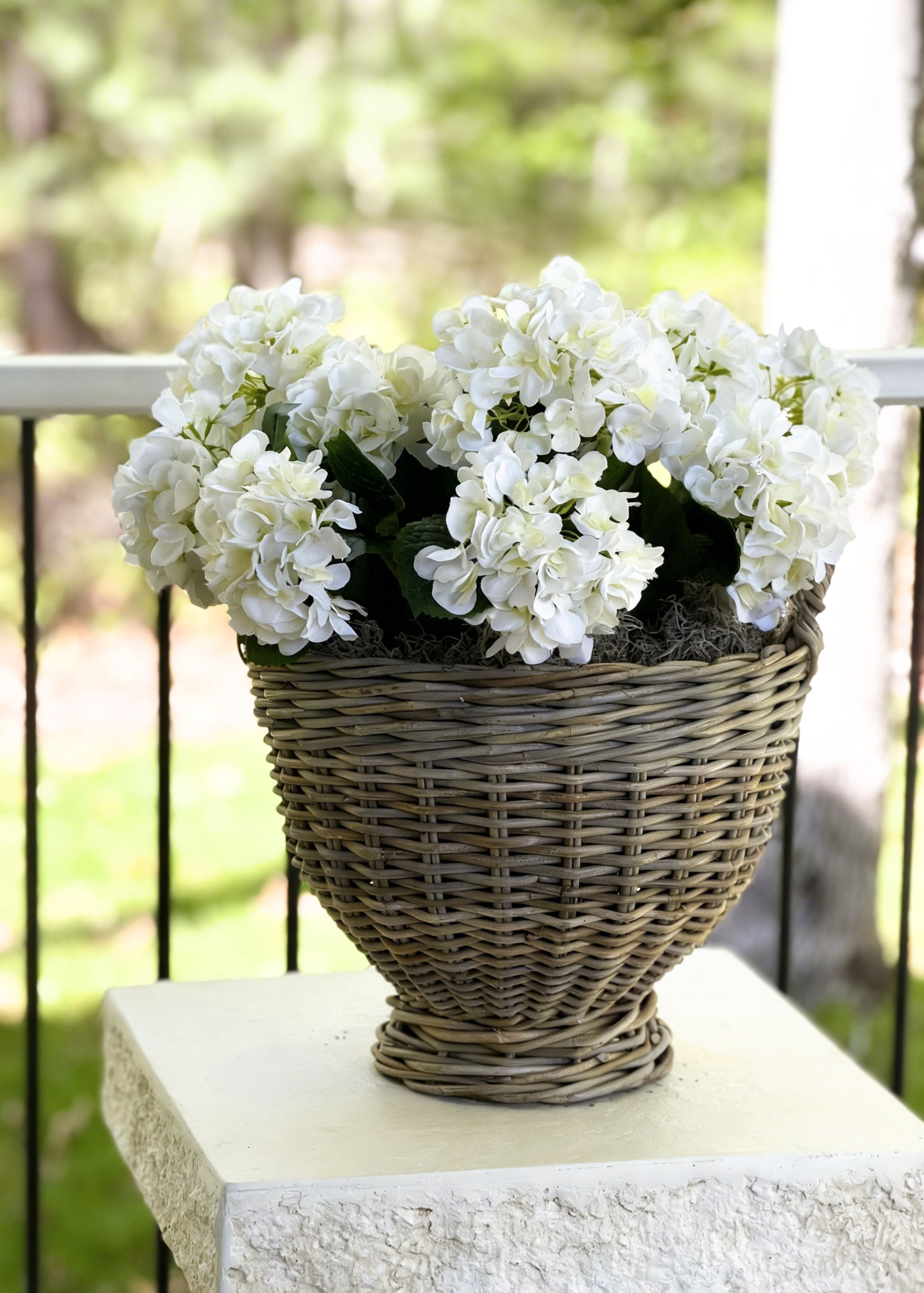 faux hydrangea plant in pot 22" Potted Garden Hydrangea