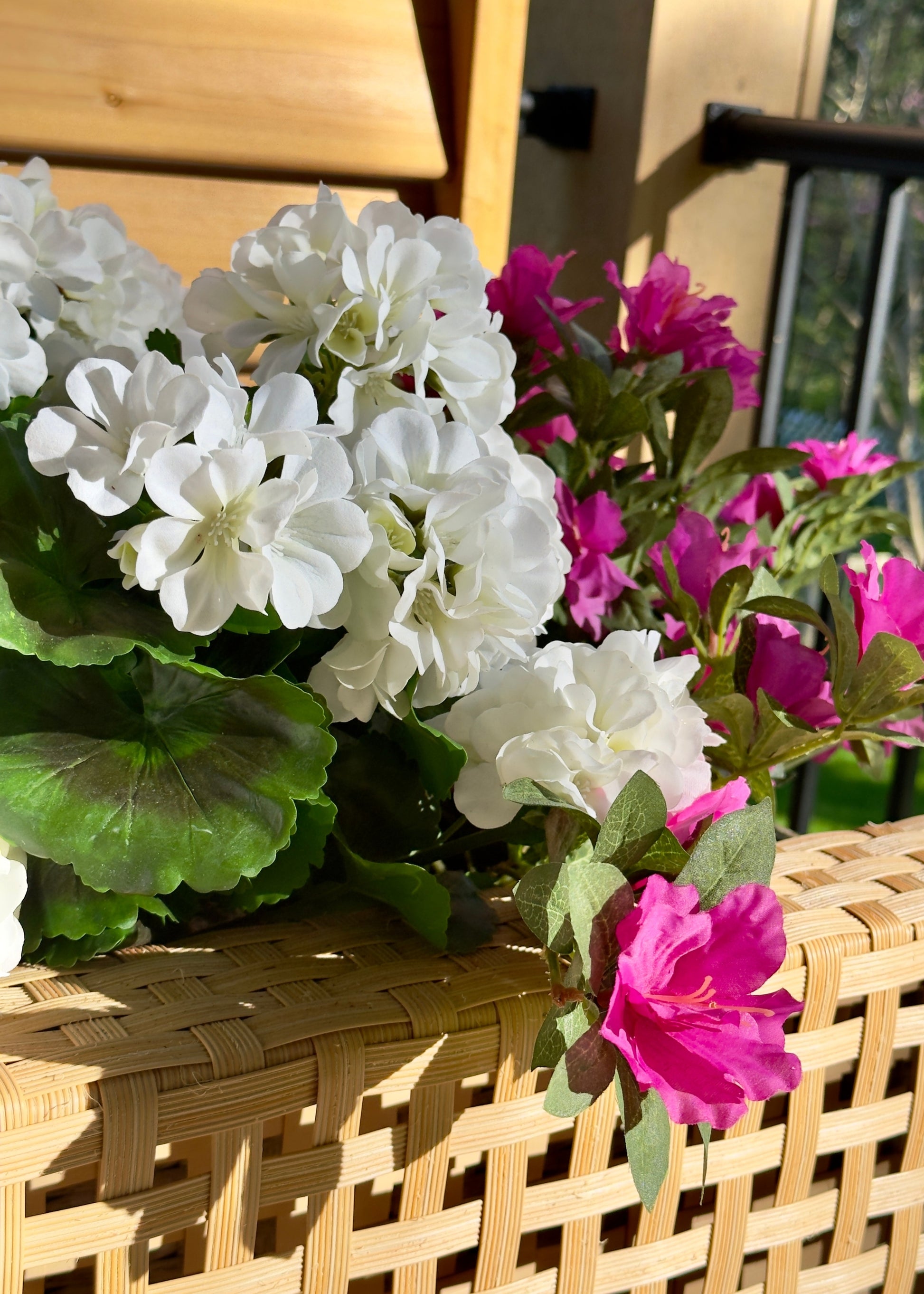 Artificial Outdoor Geranium and Azalea Bushes