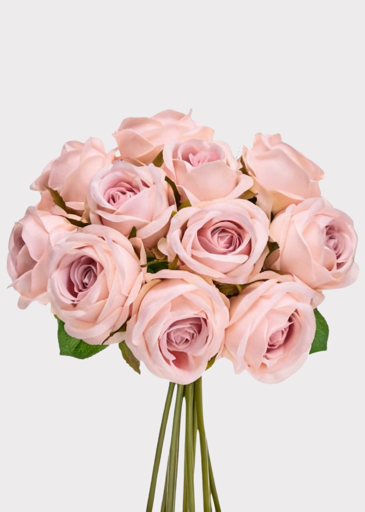 Blush Pink Fake Rose Flower Bundle of 11