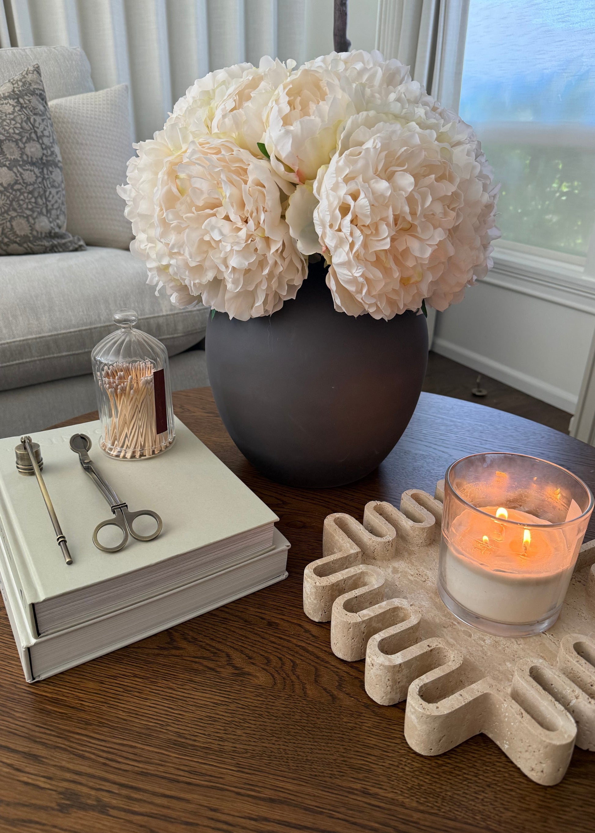 Faux Peony Bundle Arranged In Afloral Vase