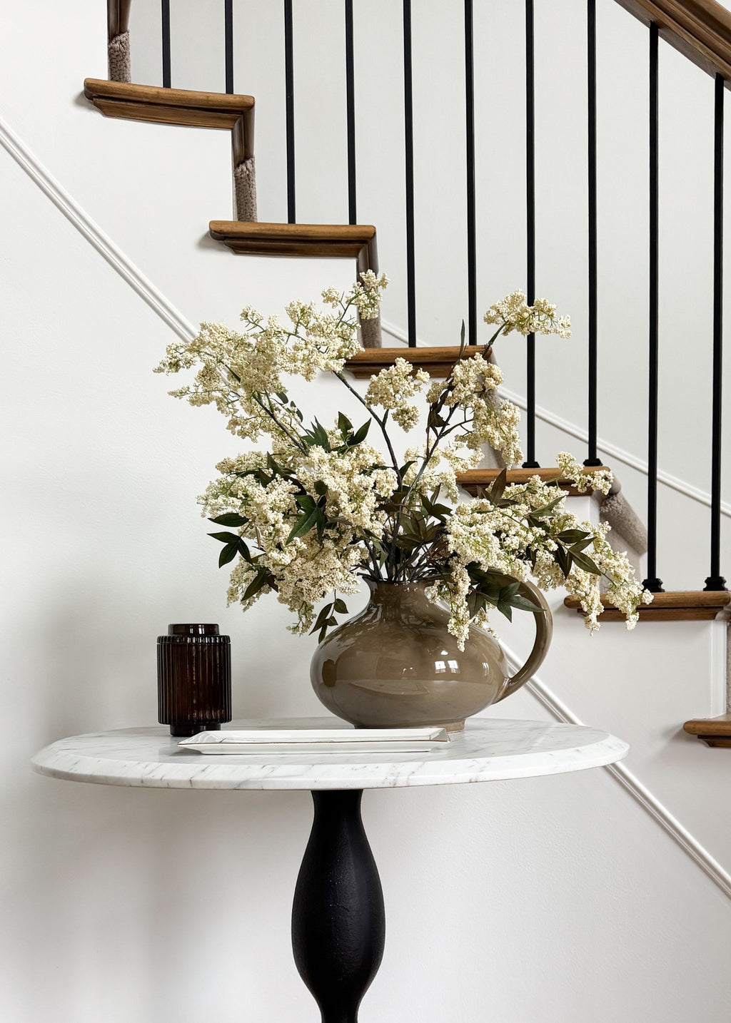 Creams Plum Berry Branches Styled on a Table