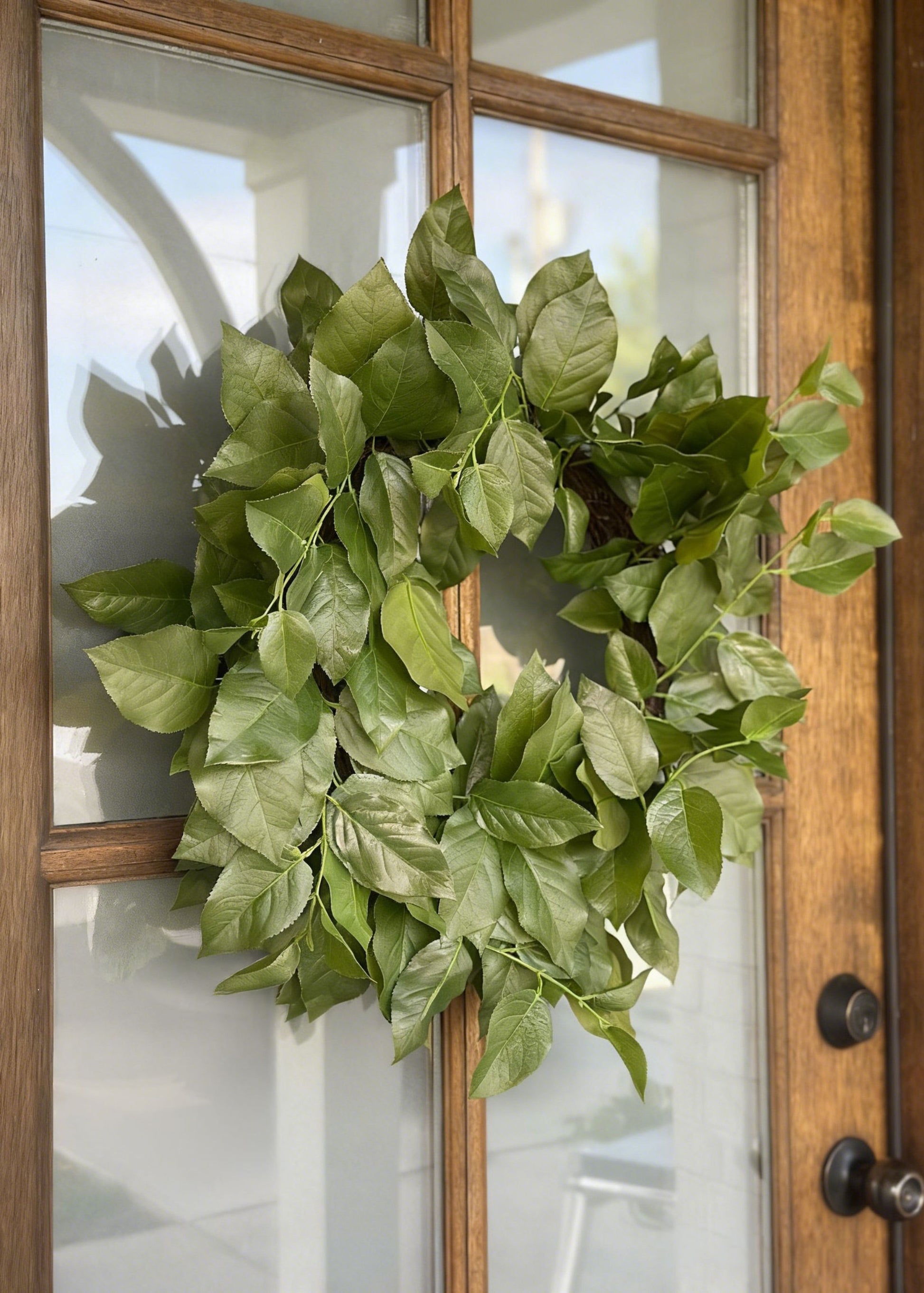 Salal Leaf Wreath on Front Door