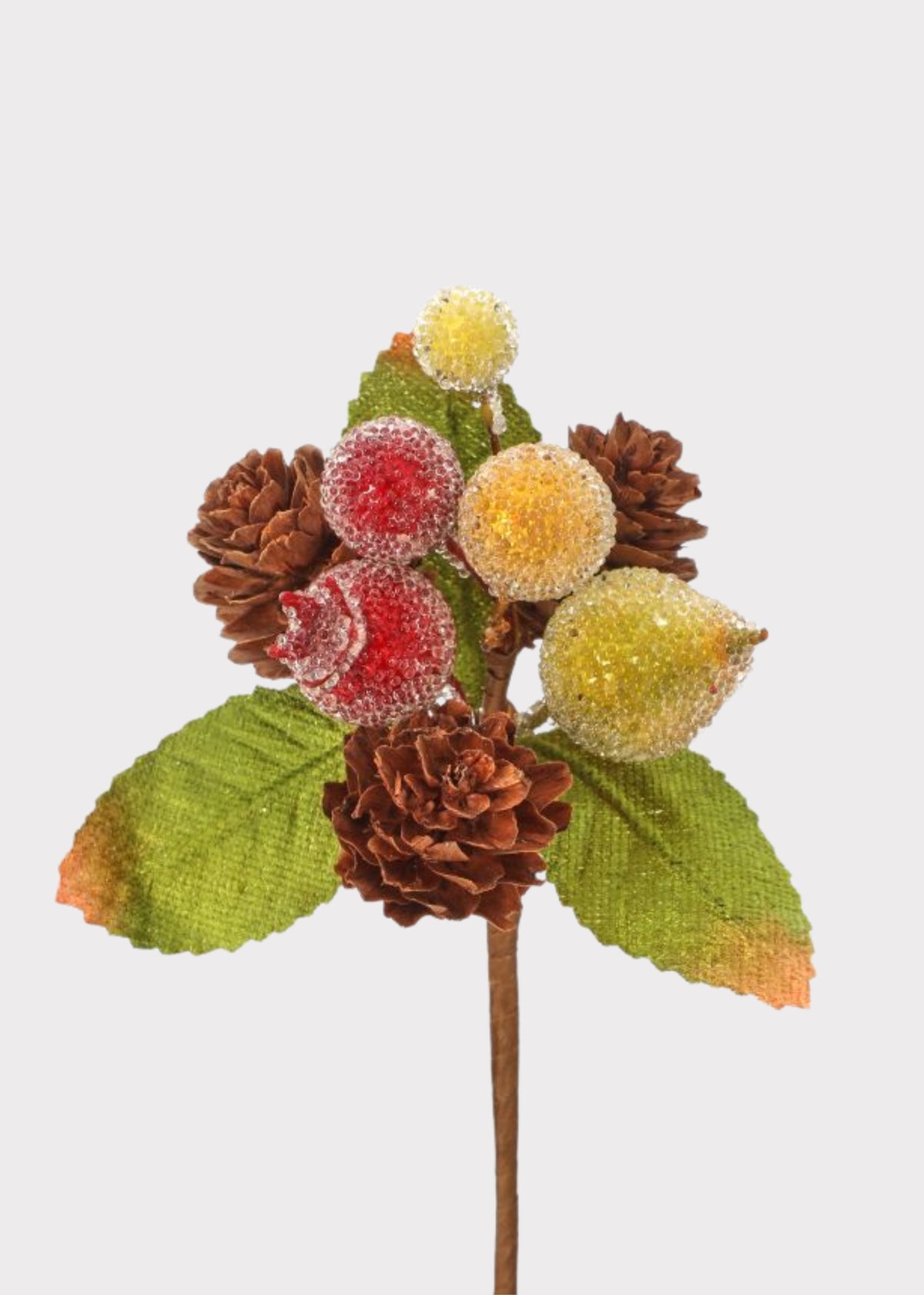  Pine Cones and Beaded Fruit Pick