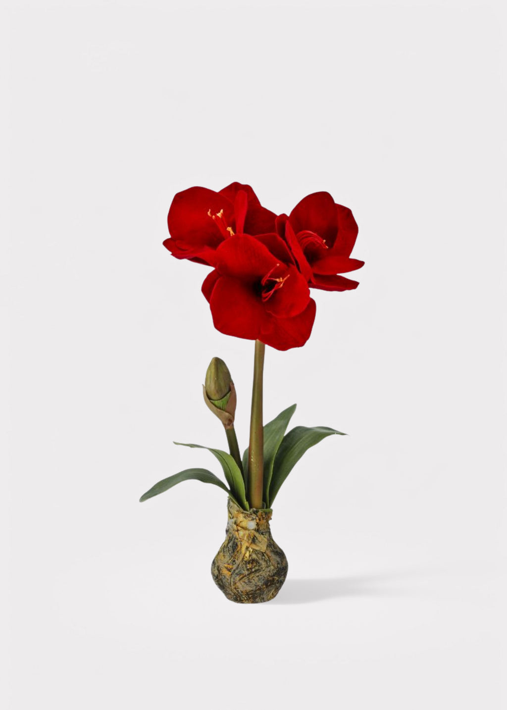 Red Artificial Amaryllis Flower Bulb Drop-In Plant 