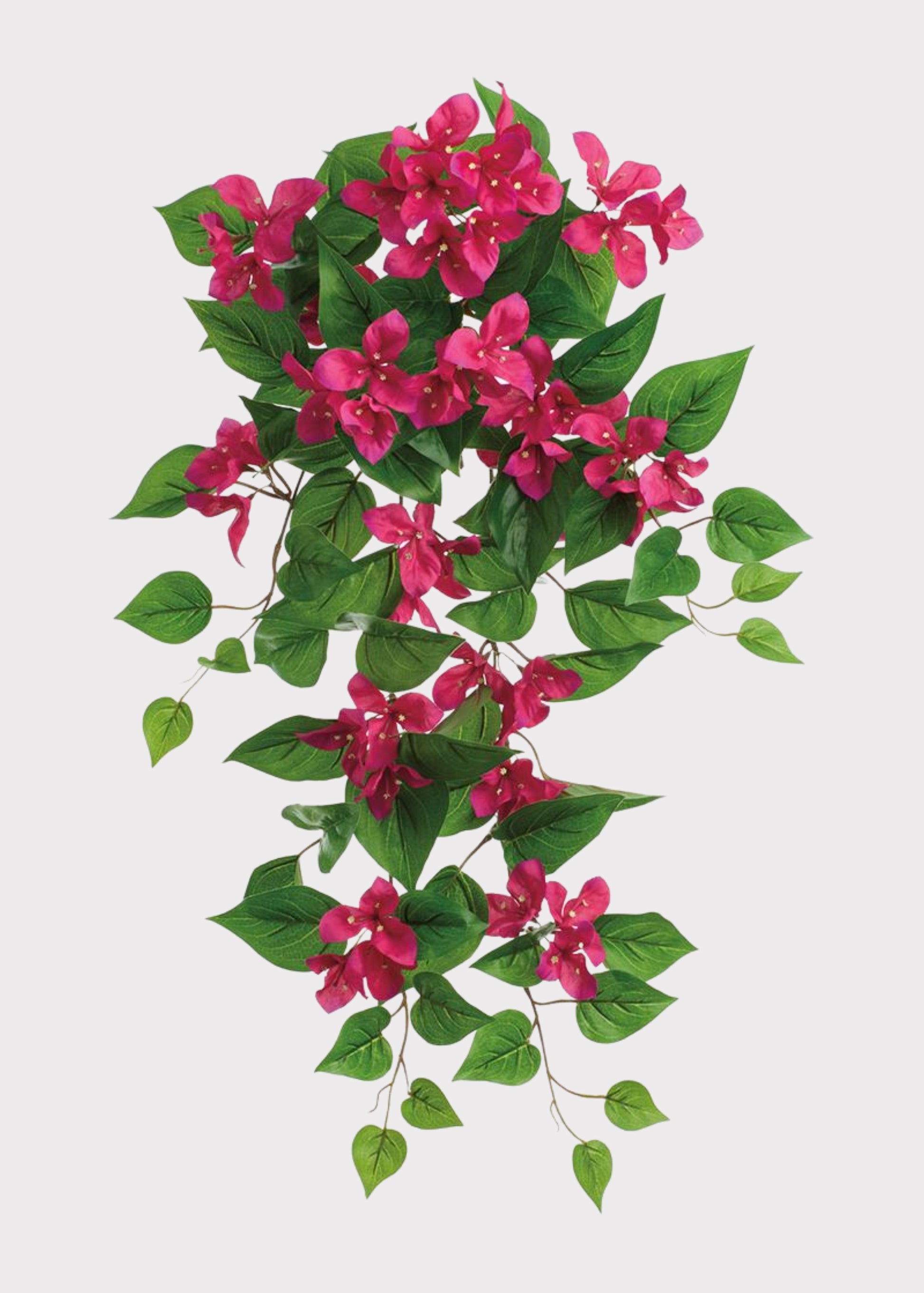 hanging plant with pink leaves UV Treated Pink Bougainvillea Bush | Fake Outdoor Flowers