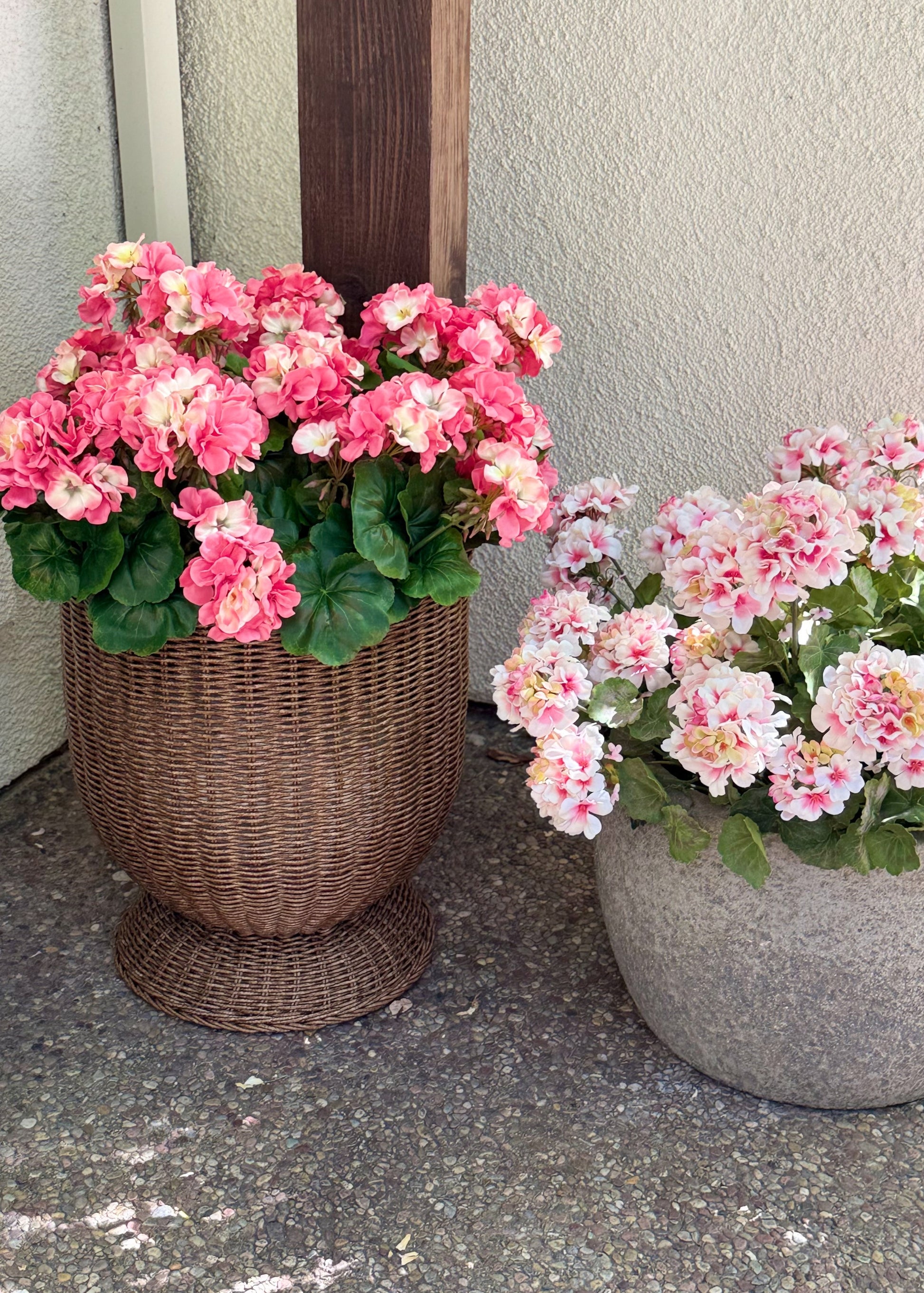 Artificial Geraniums Styled Outdoors