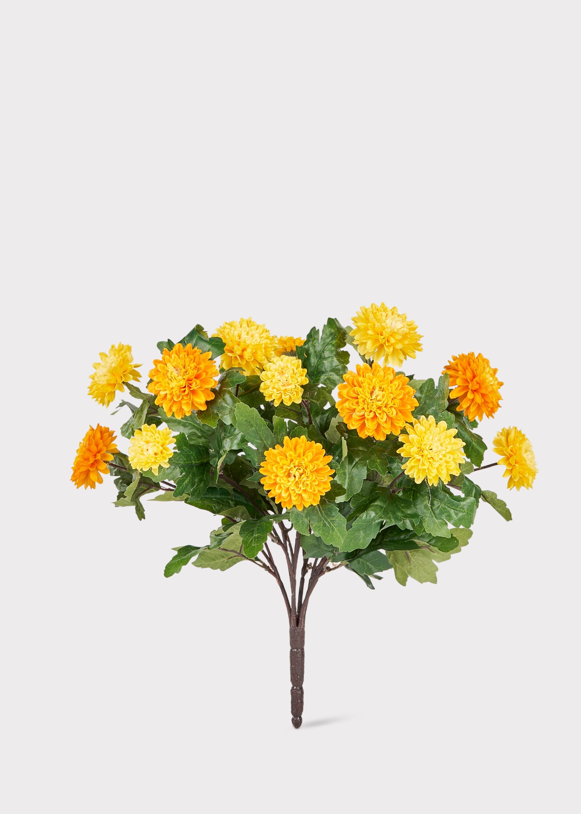 Yellow and Orange Artificial Mum Flower Bush