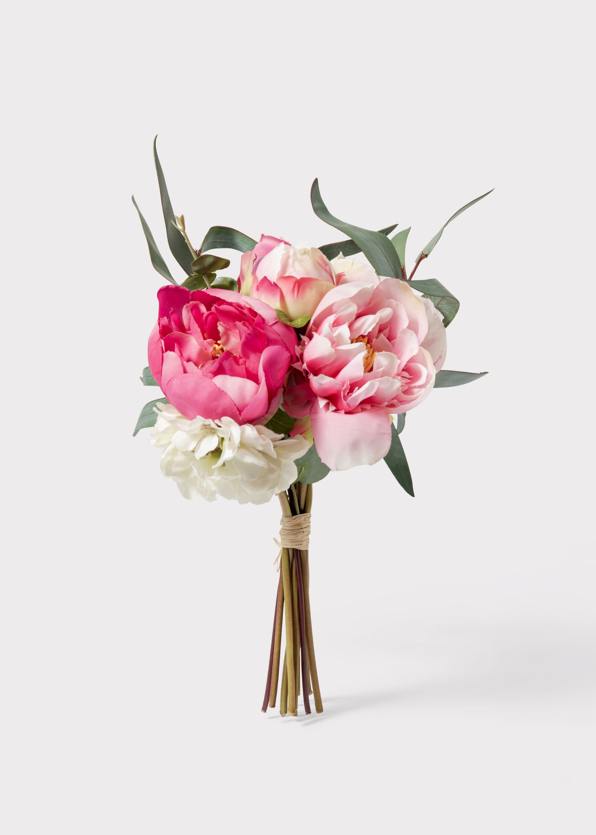Peony and Eucalyptus Artificial Flower Bouquet