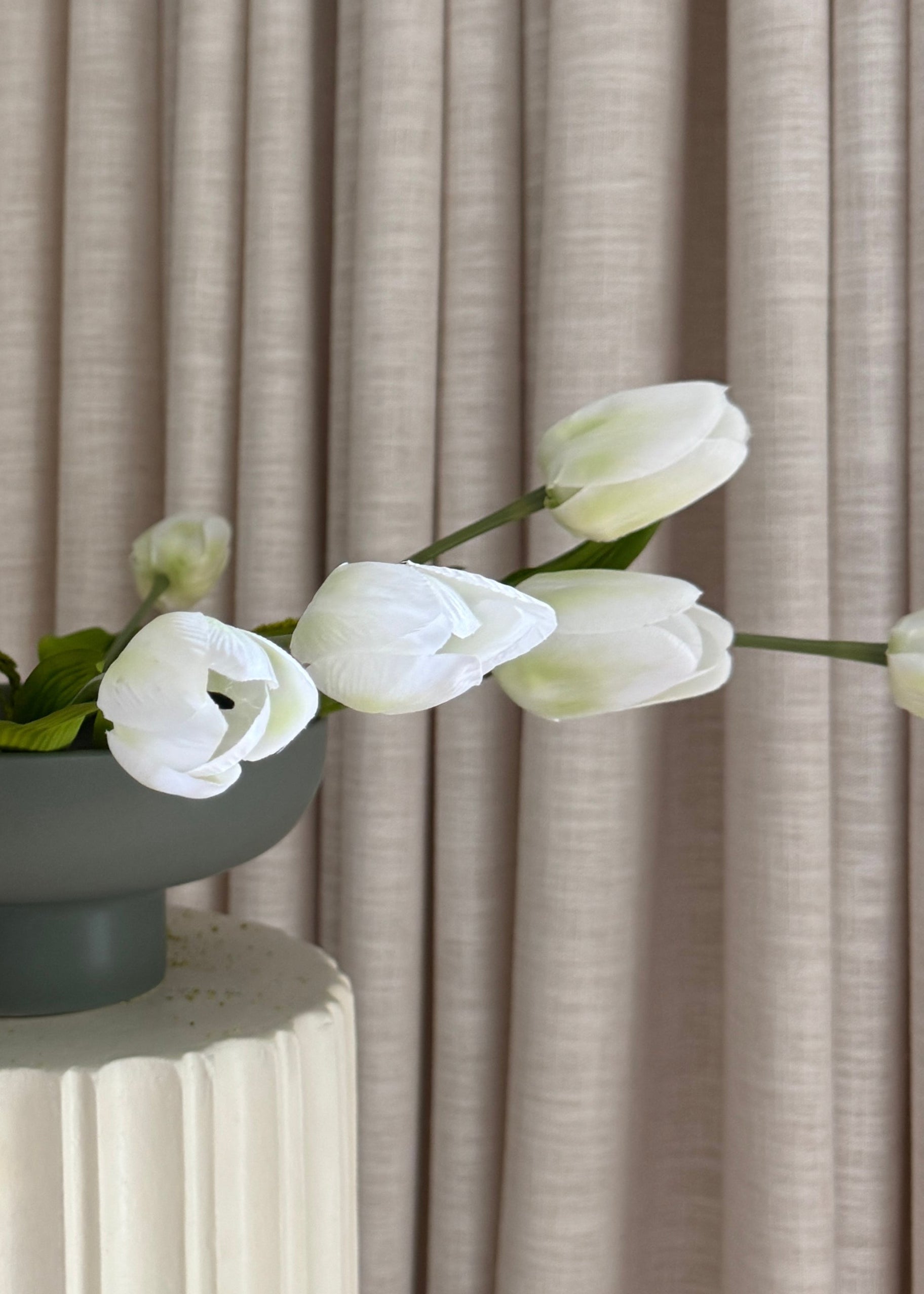 White and Green Fake Tulips