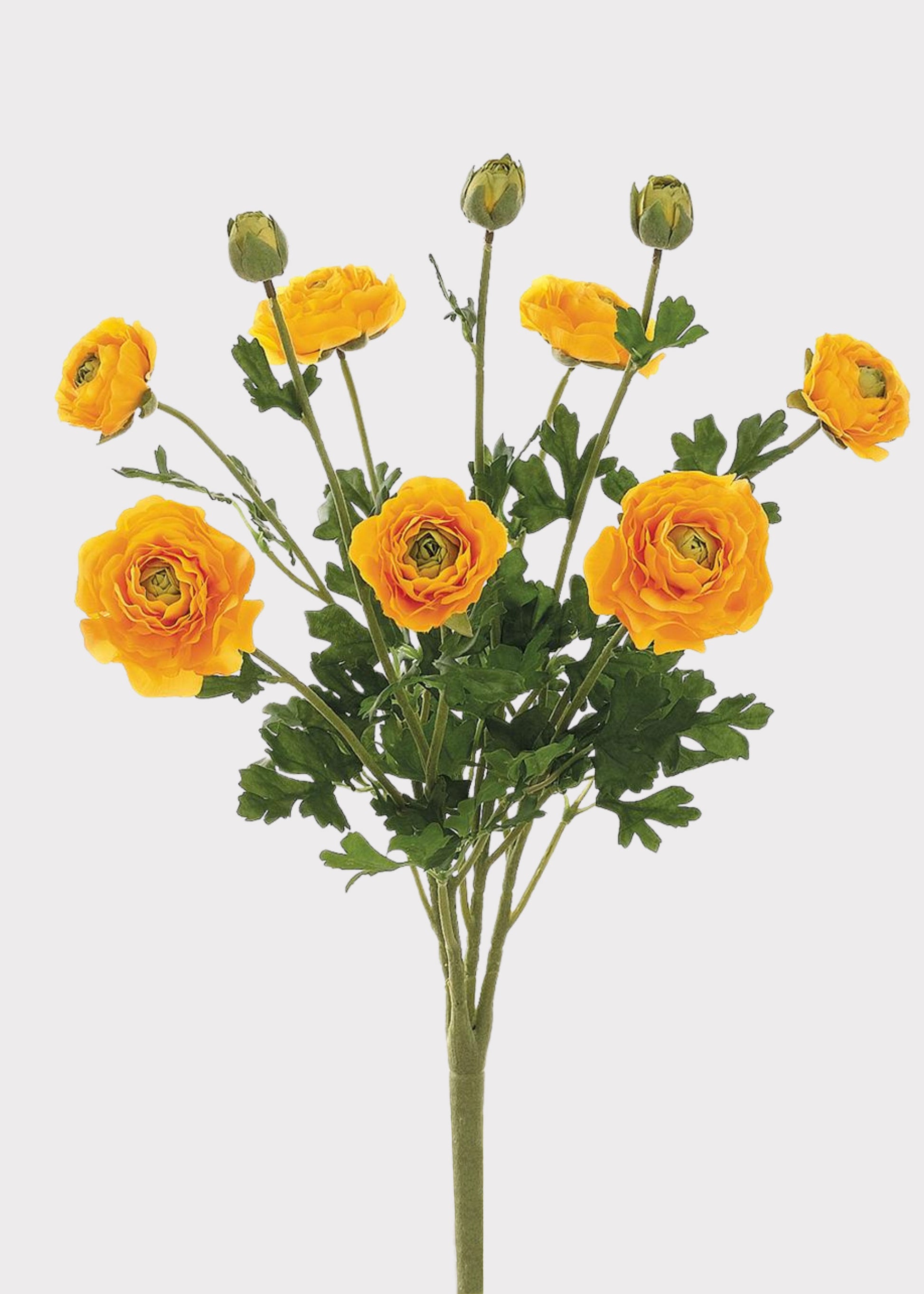 Yellow Artificial Ranunculus Flower Bush