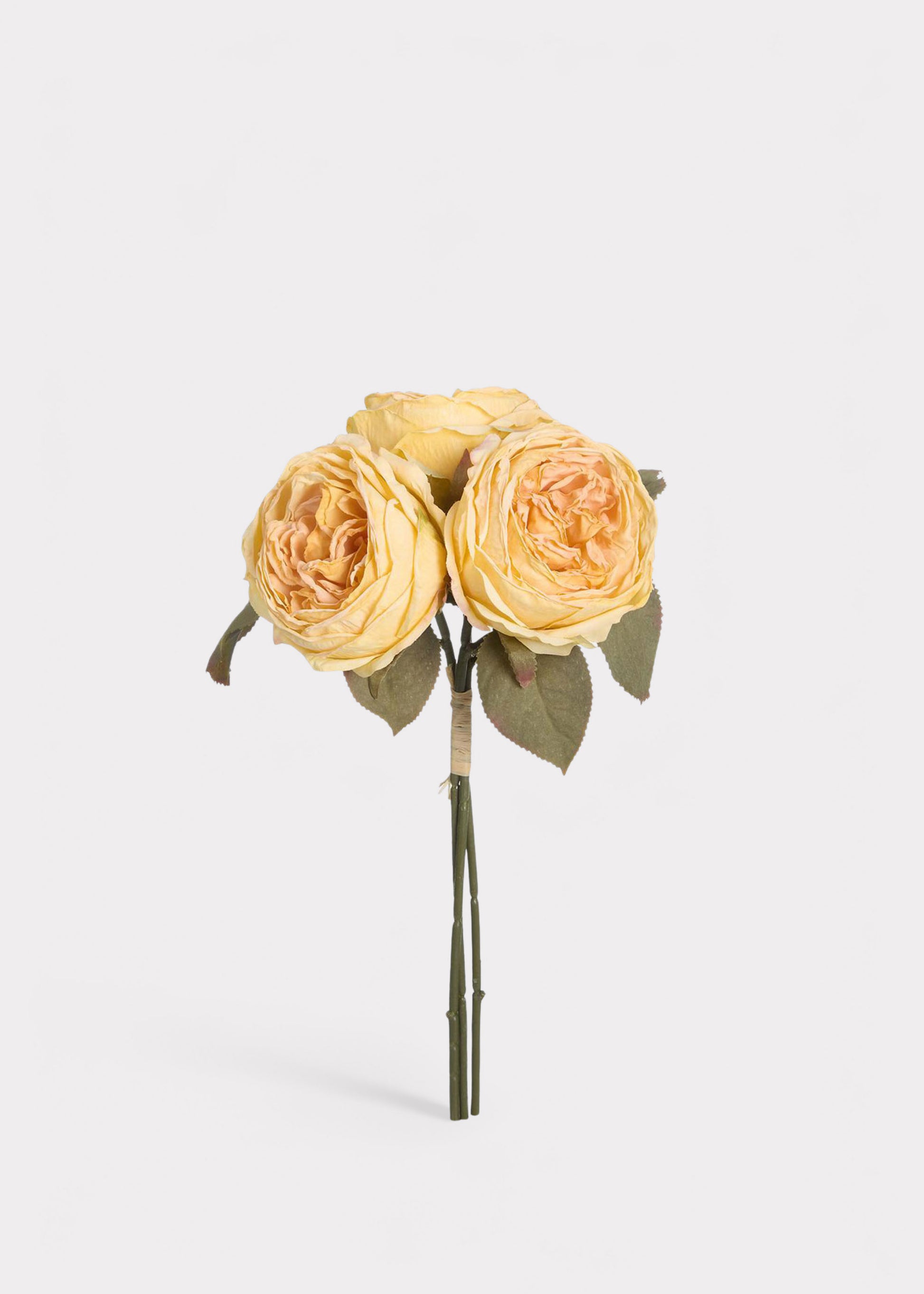 Soft Yellow Fake Rose Bundle of 3