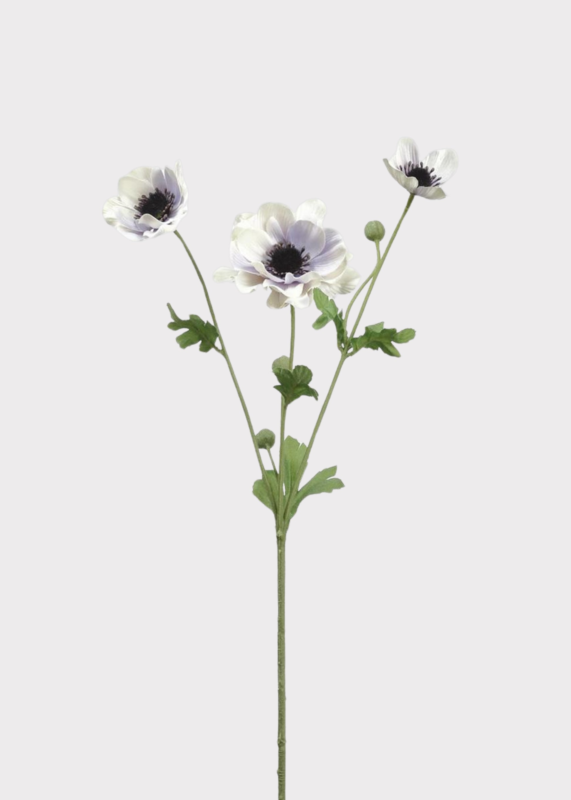 Artificial Anemone Flowers in Lavender Cream