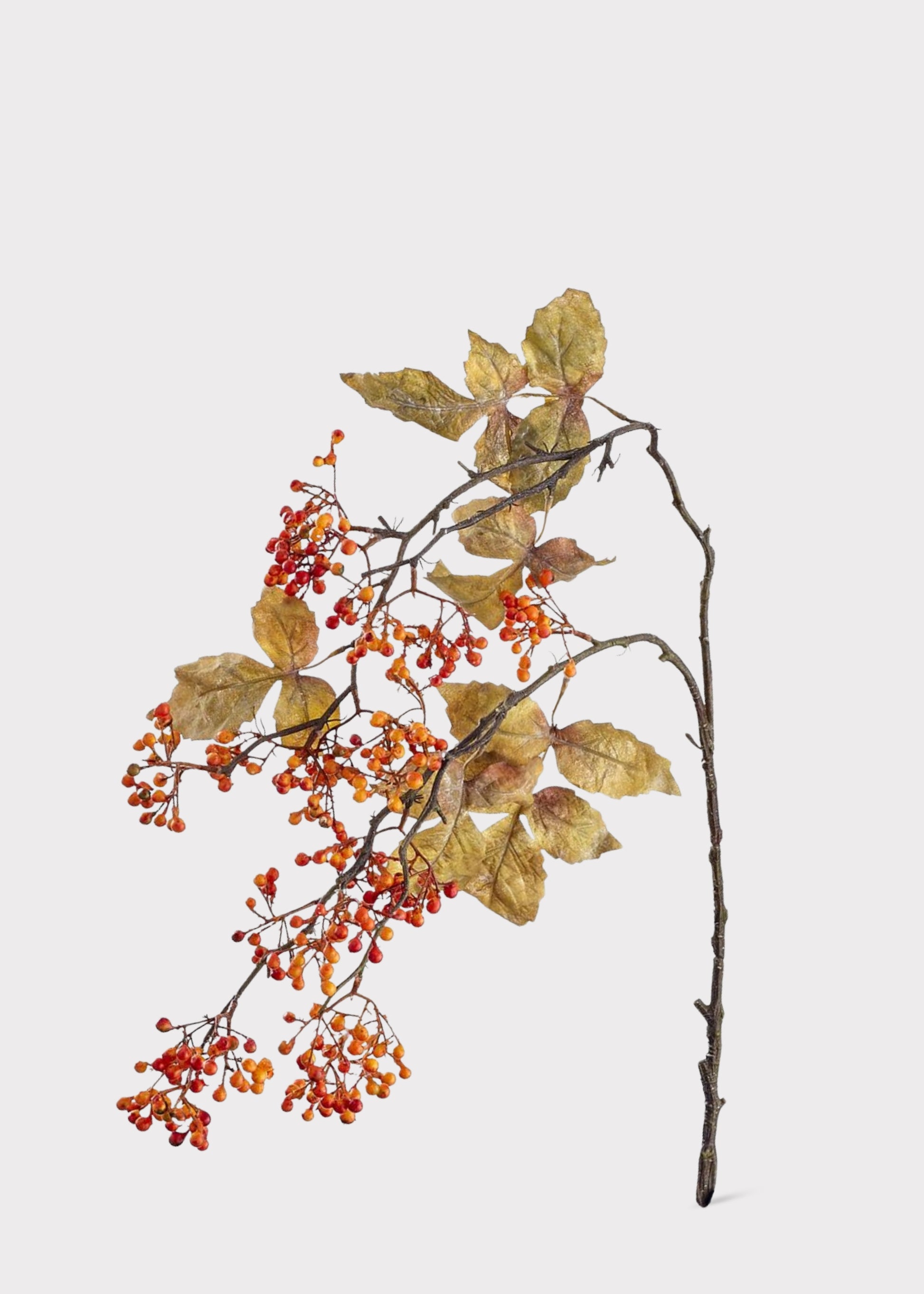 Fall Orange Fake Berry Hanging Branch