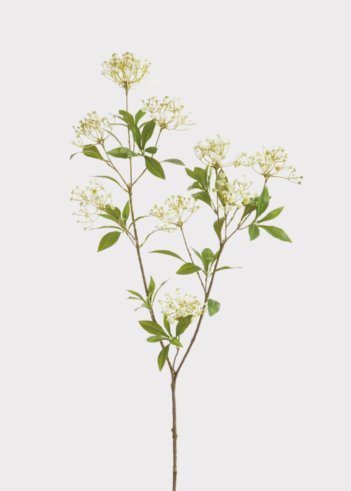 Fake Gypsophila Wildflower Branch in White