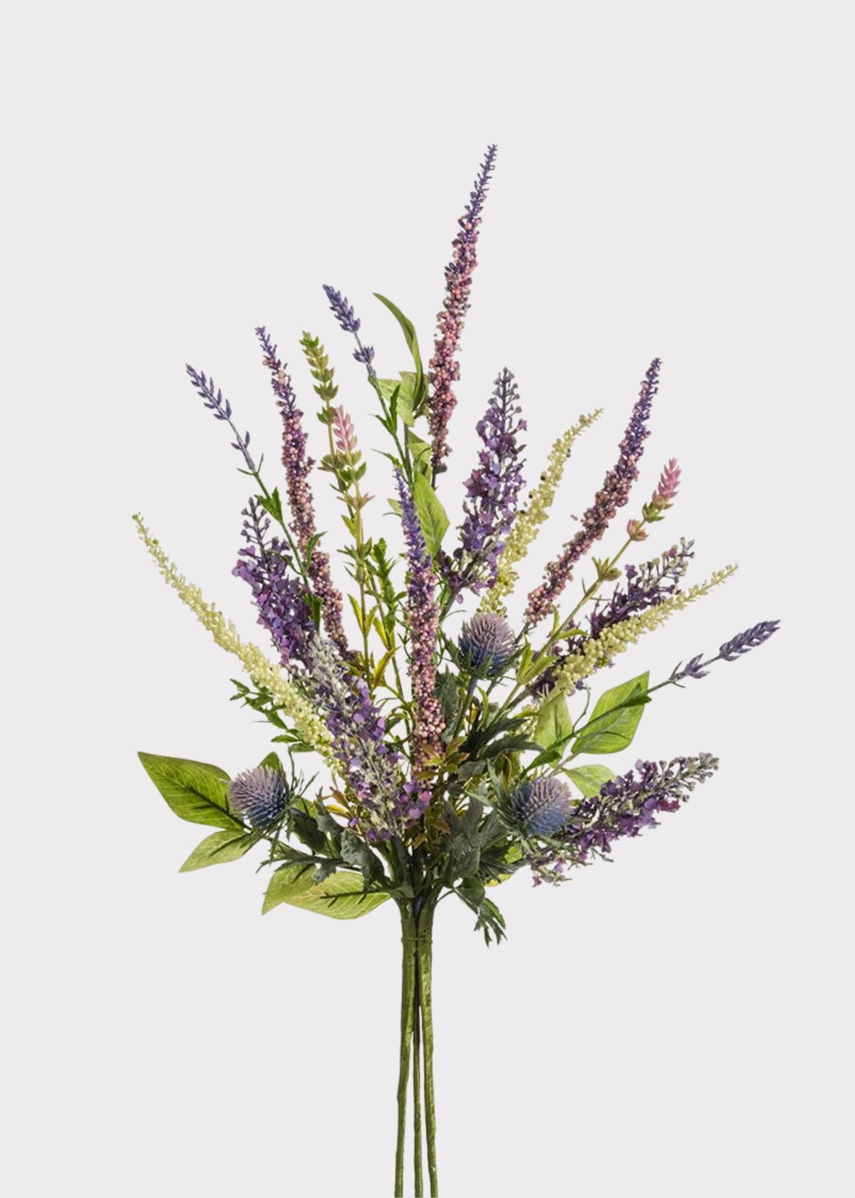 Artificial Lavender and Thistle Wildflower Bundle in Purple