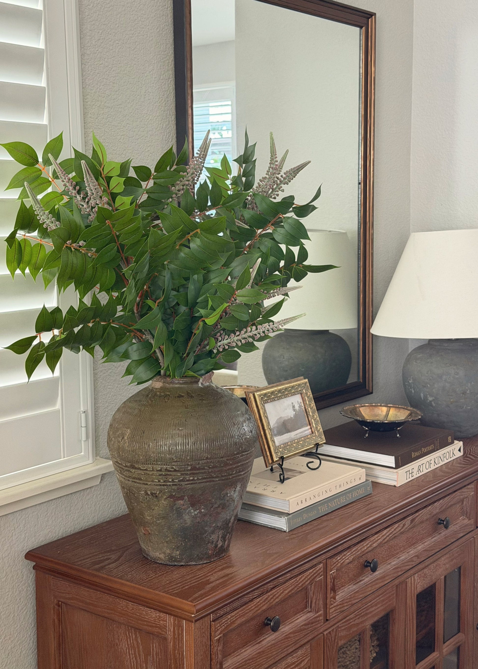 Artificial Blooming Japanese Berry Tree Branch Arranged in a Vase