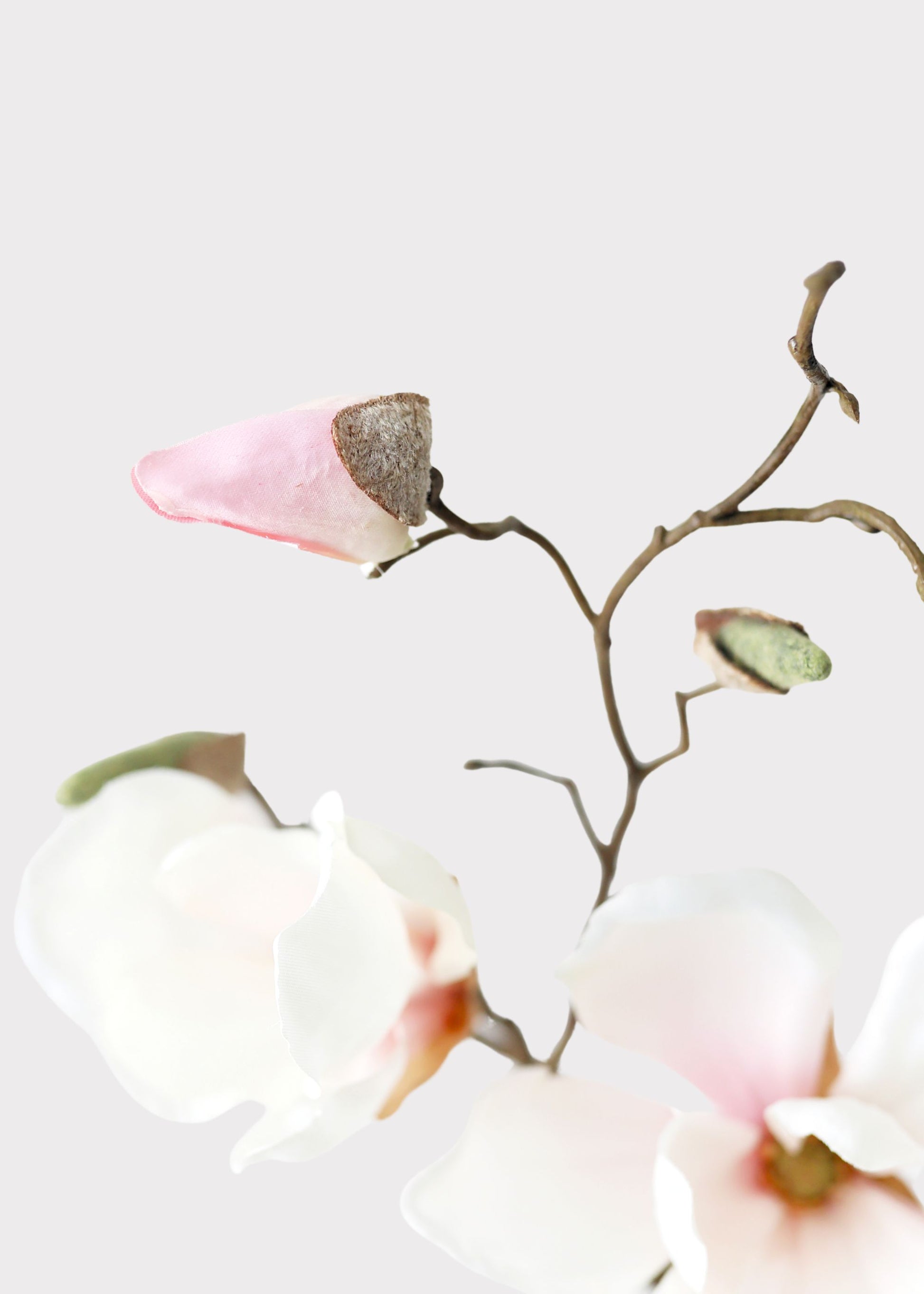 Blush Pink Fake Magnolia Flower Bud