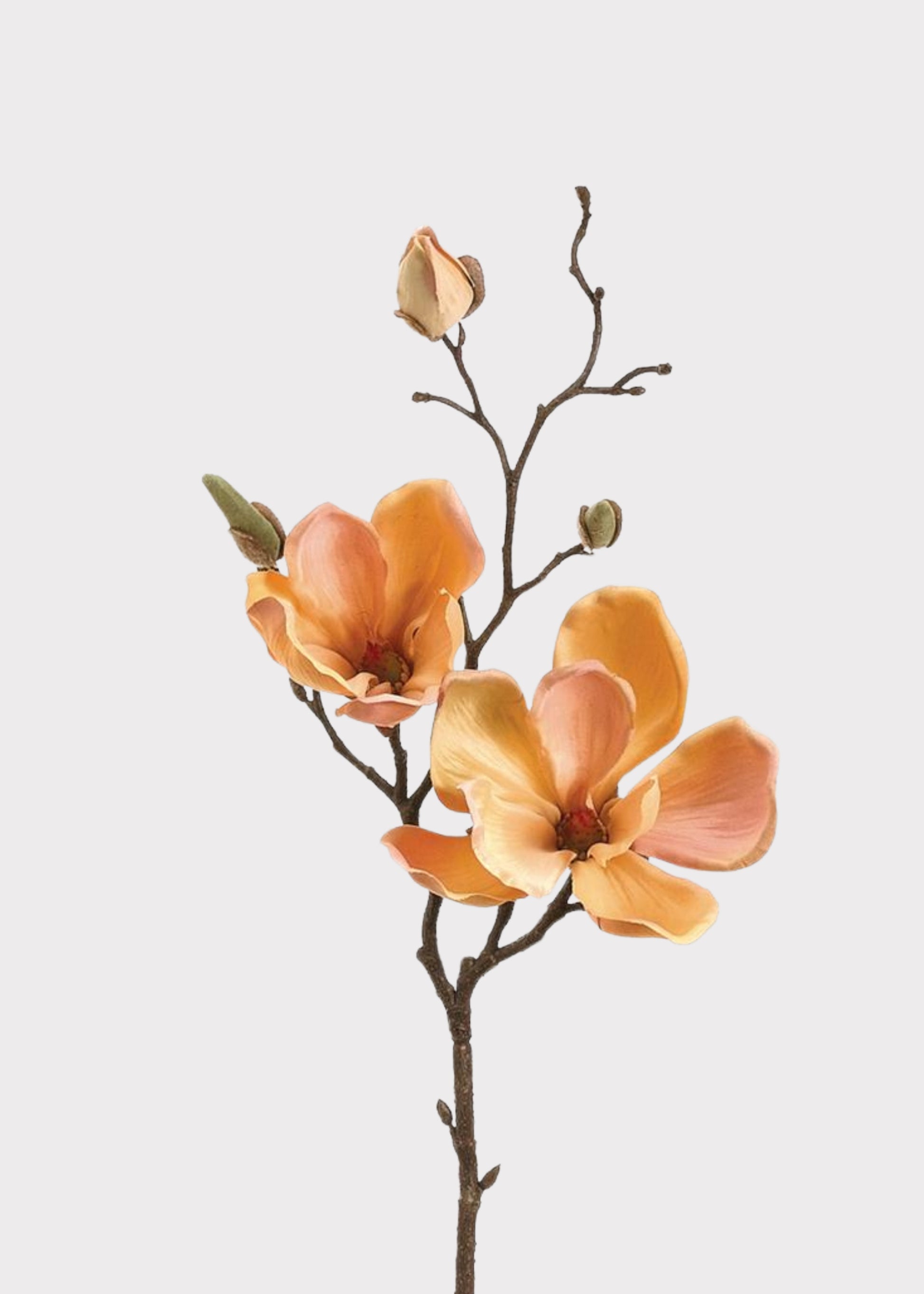 Yellow Peach Faux Magnolia Flowers