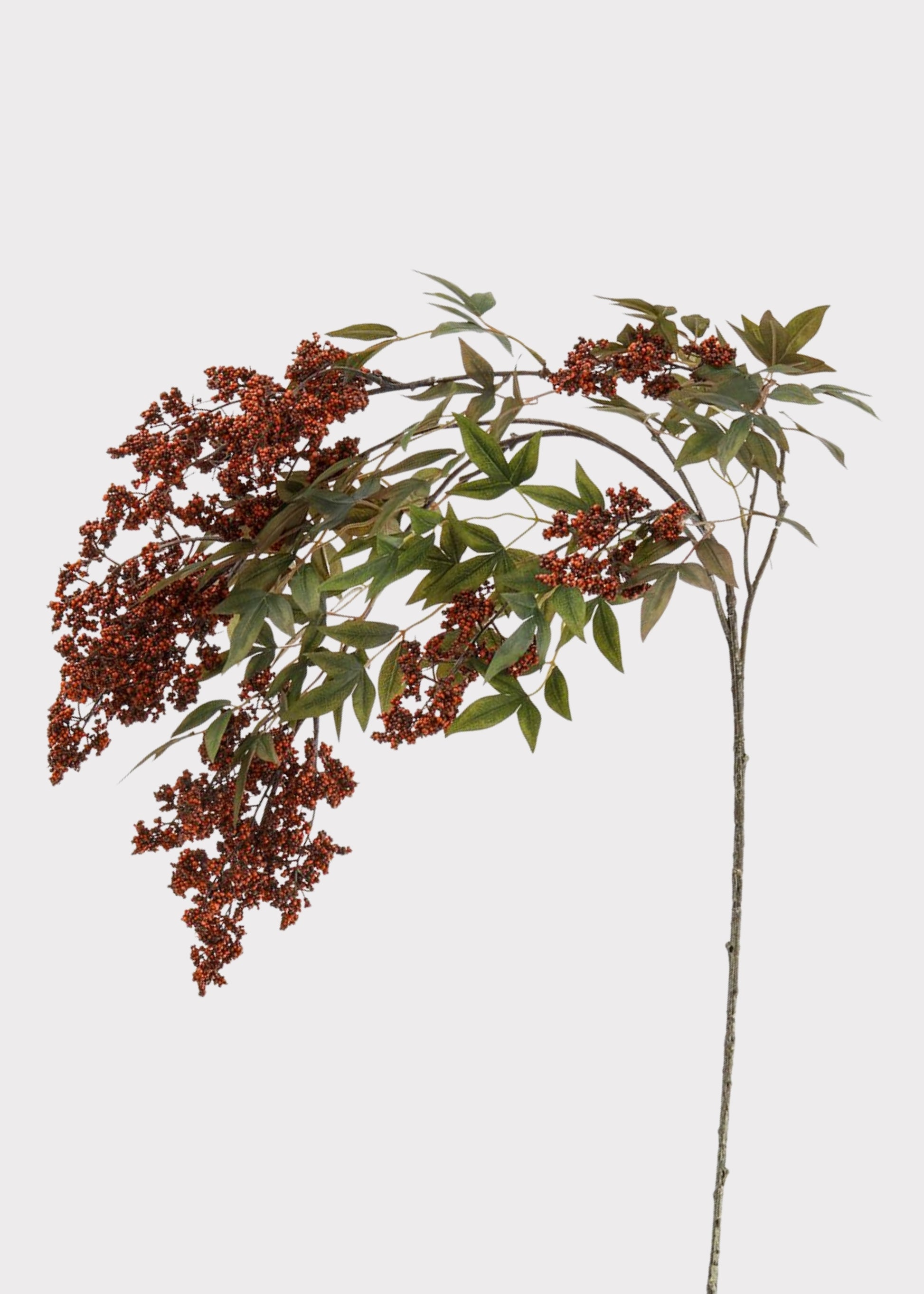 Artificial Burgundy Berry Branch with Hanging Stems