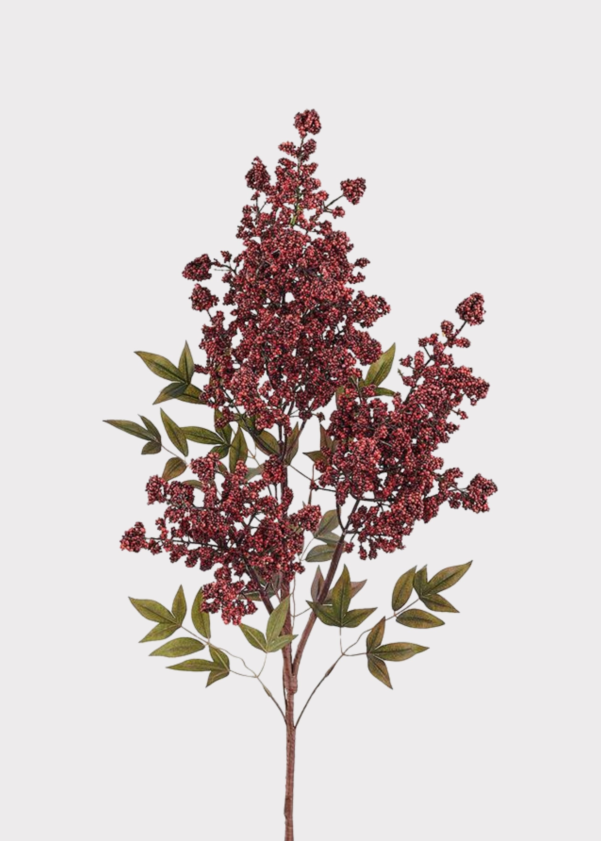 Artificial Nandina Berry Branch in Burgundy