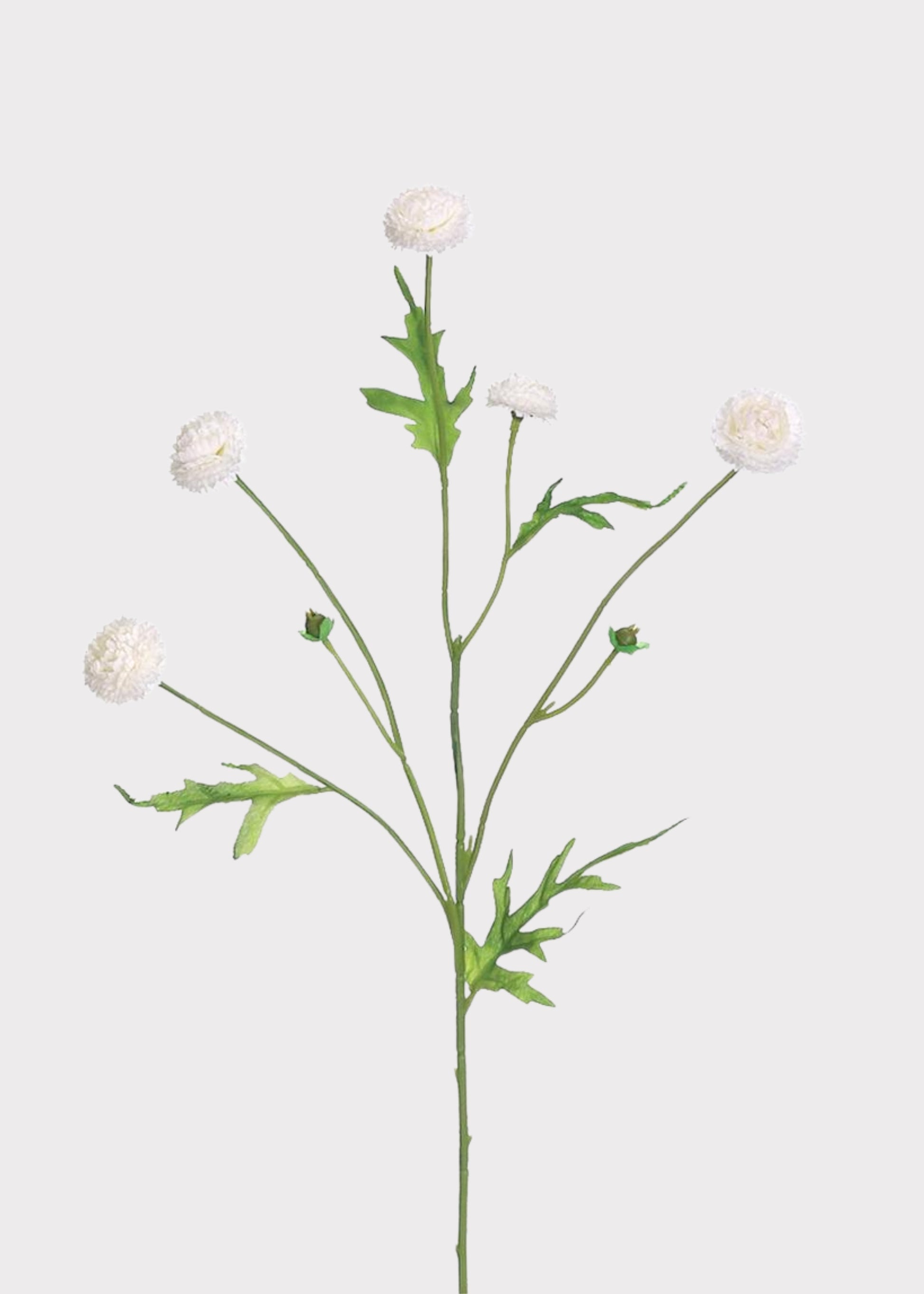 White Pom Pom Artificial Wildflowers