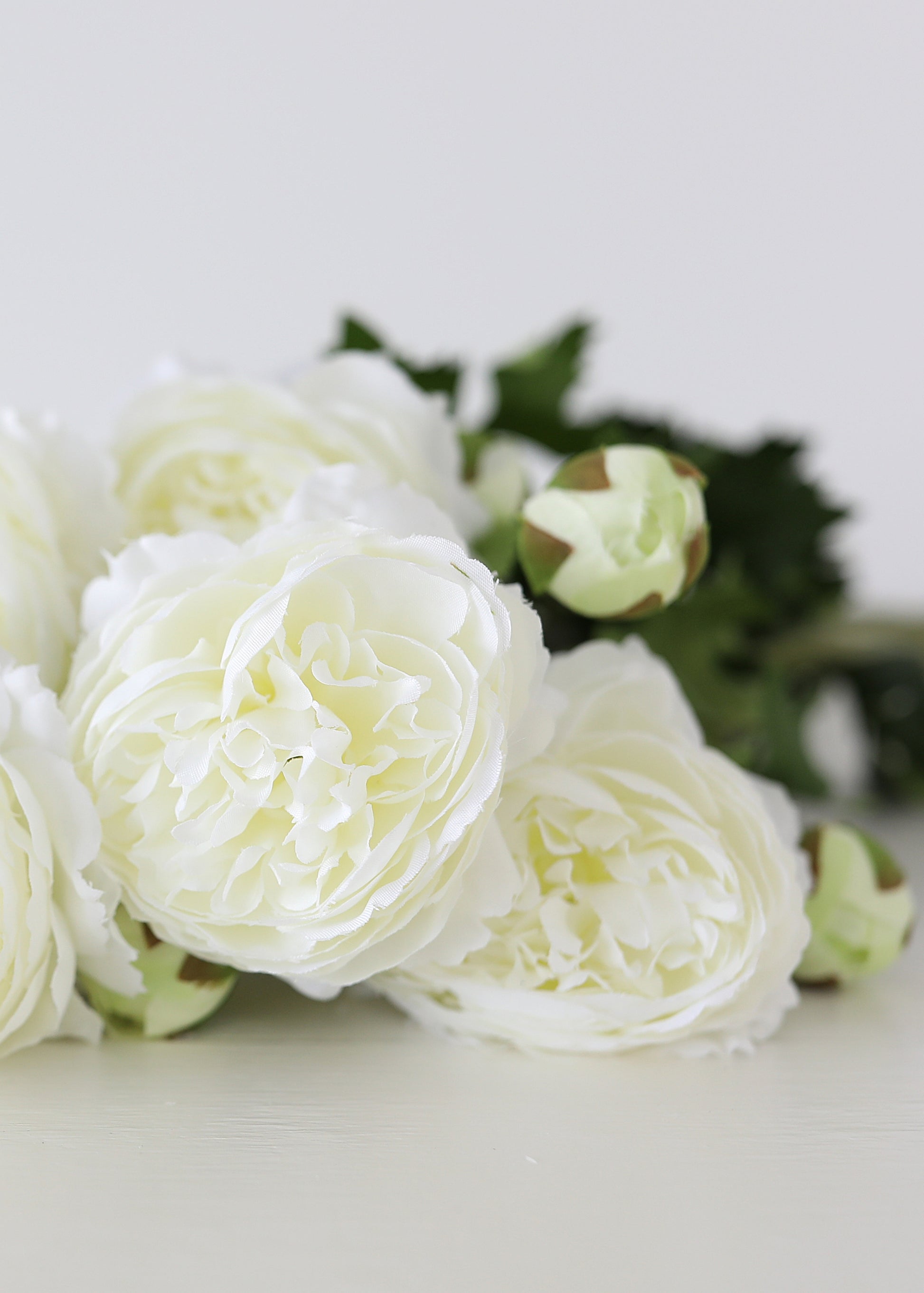 Bouquet of White Faux Ranunculus Flowers