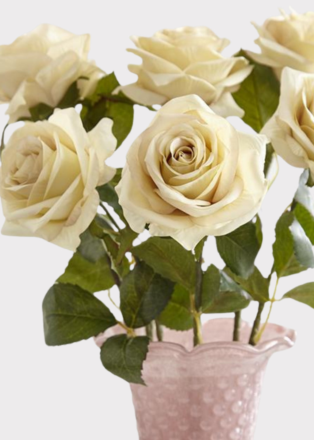 Eggshell Faux Rose Stems