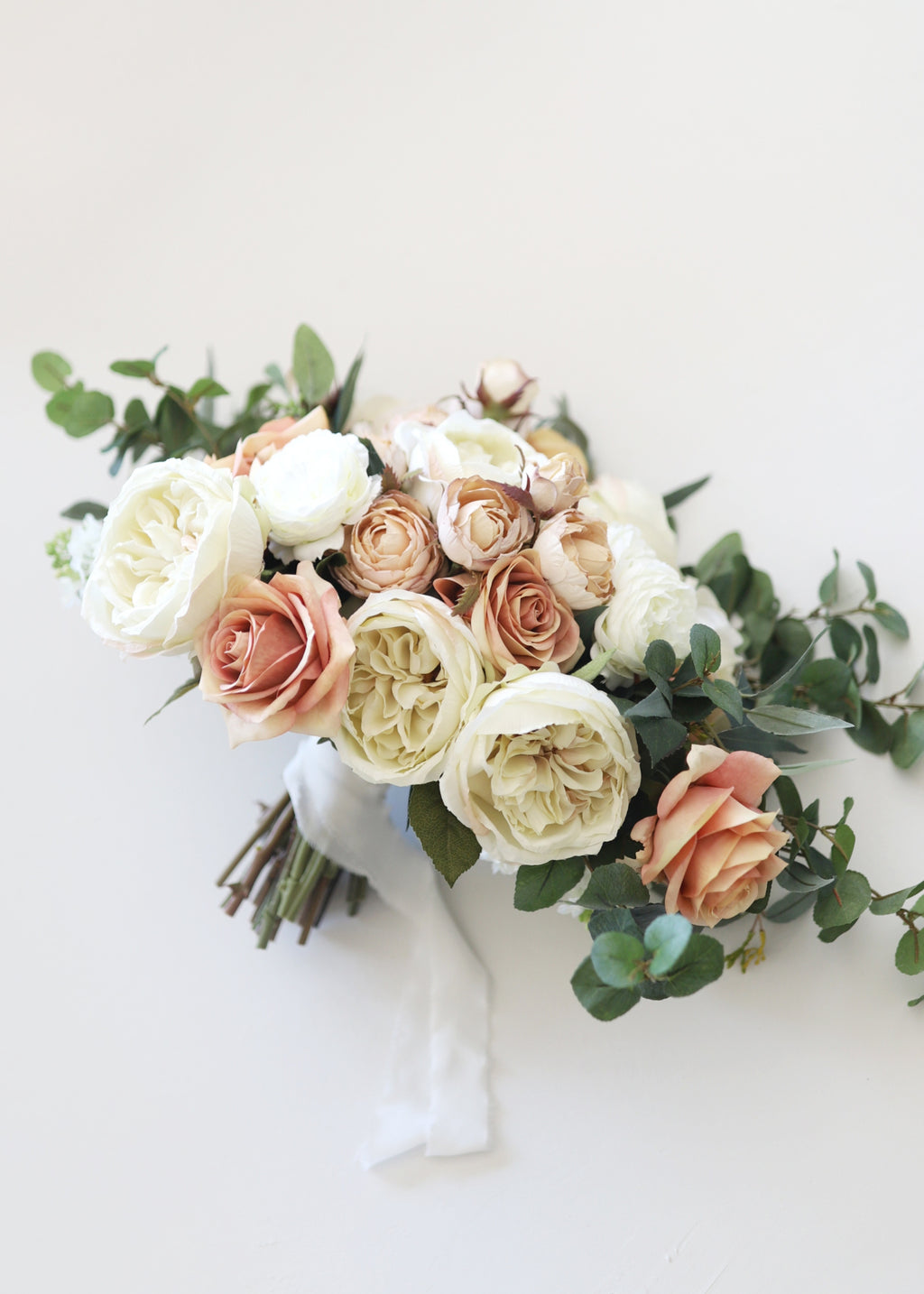 Sunset Pink Silk Rose Flower - 21.5"