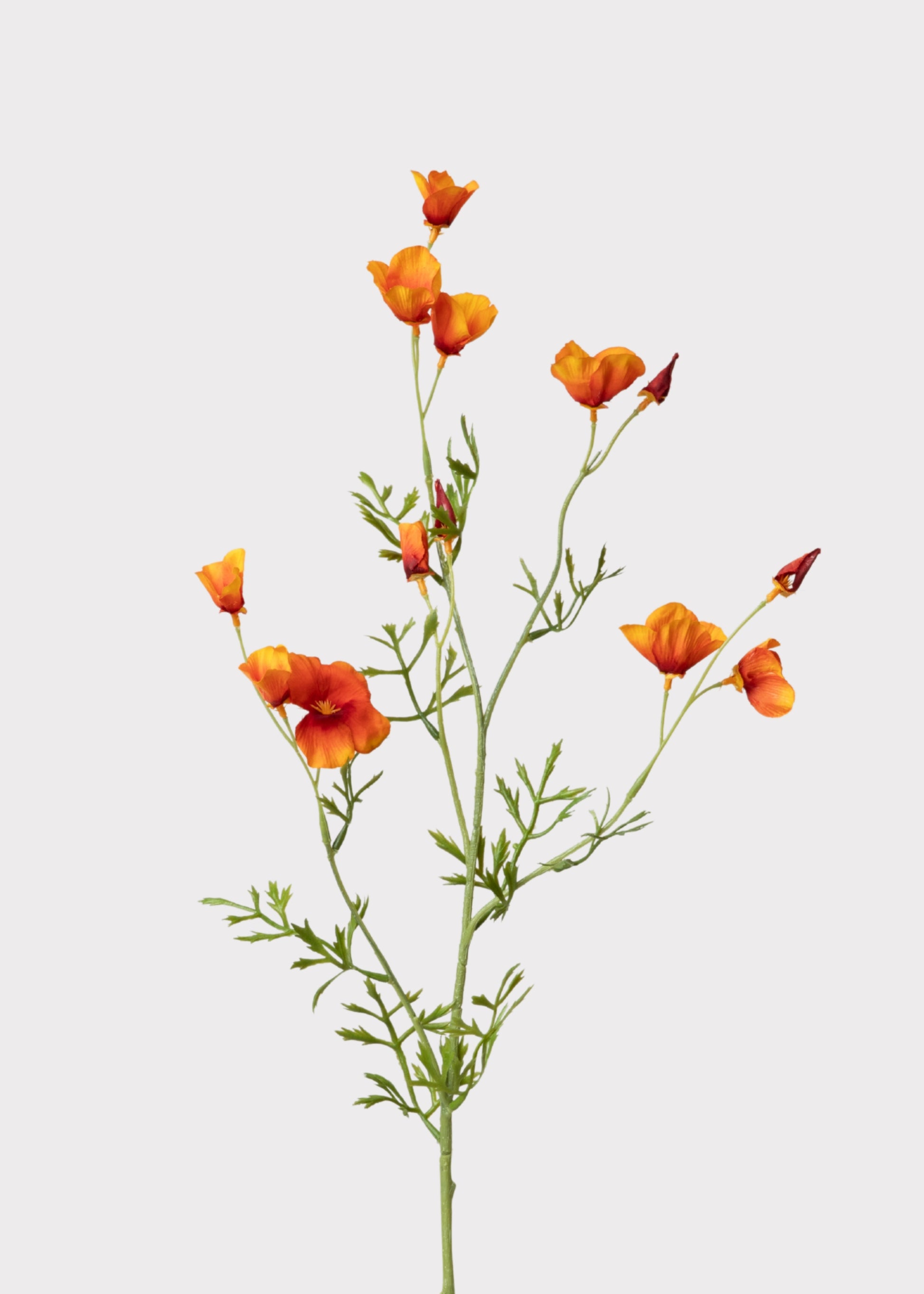 Mini Faux Poppy Flowers in Orange