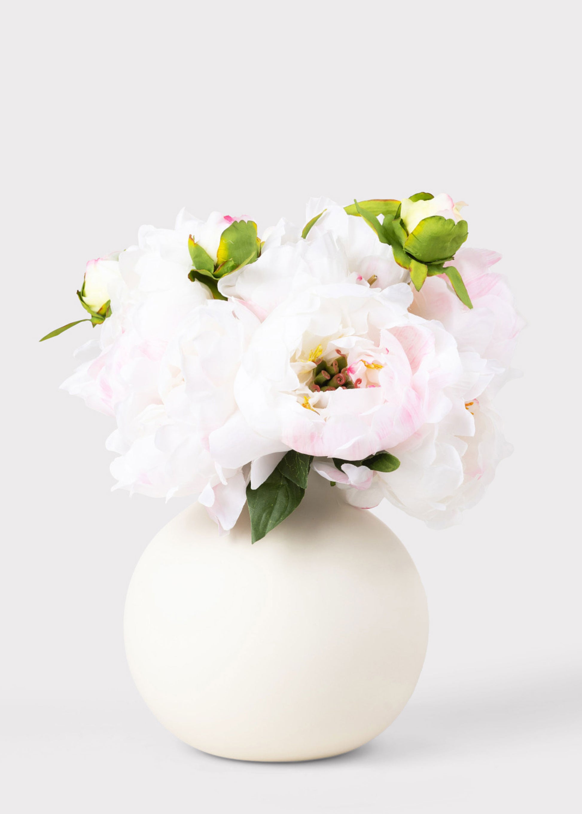 Pink Cream Faux Peony Flower Bundle