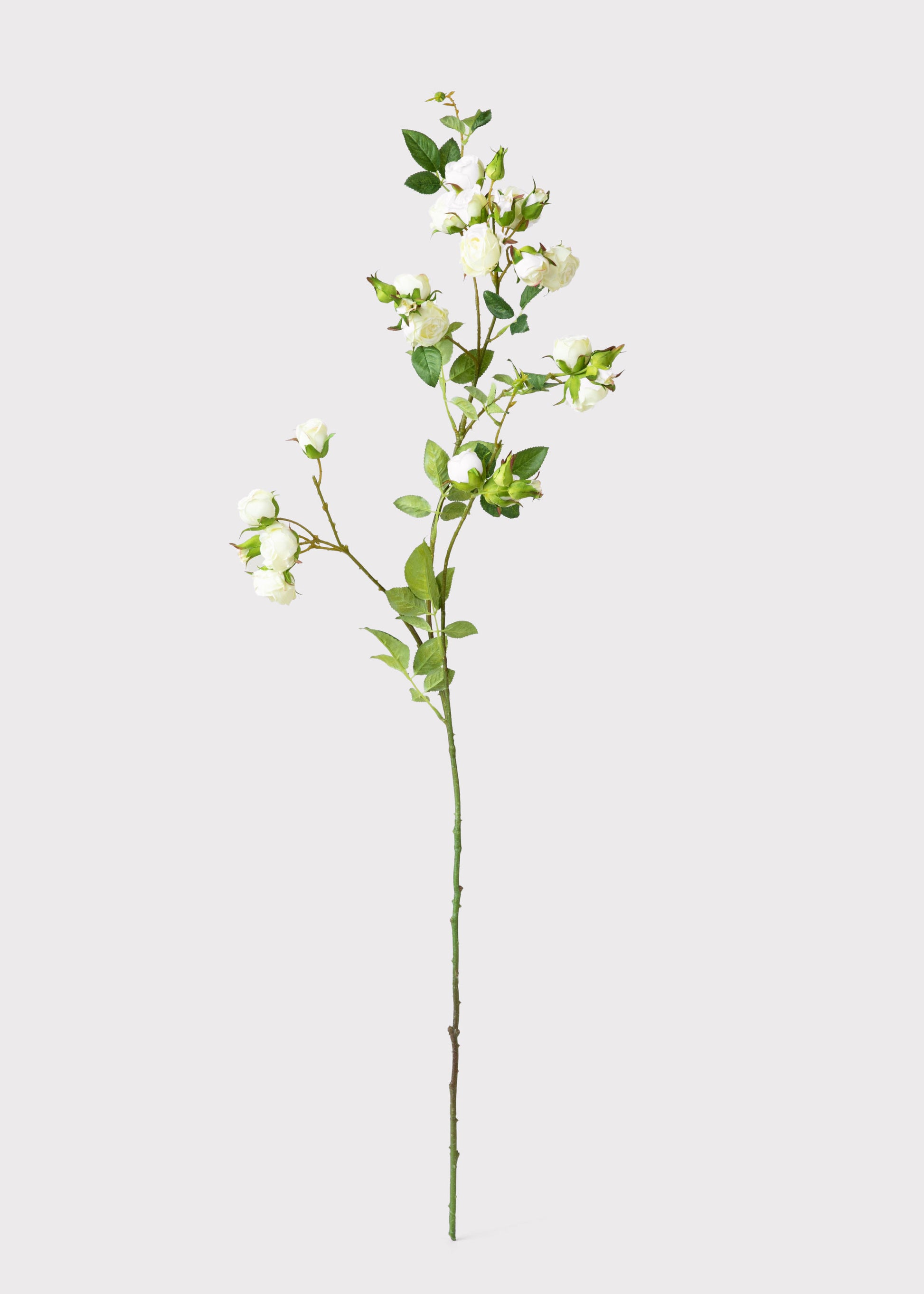 Deluxe Artificial Rose Branch in Cream White