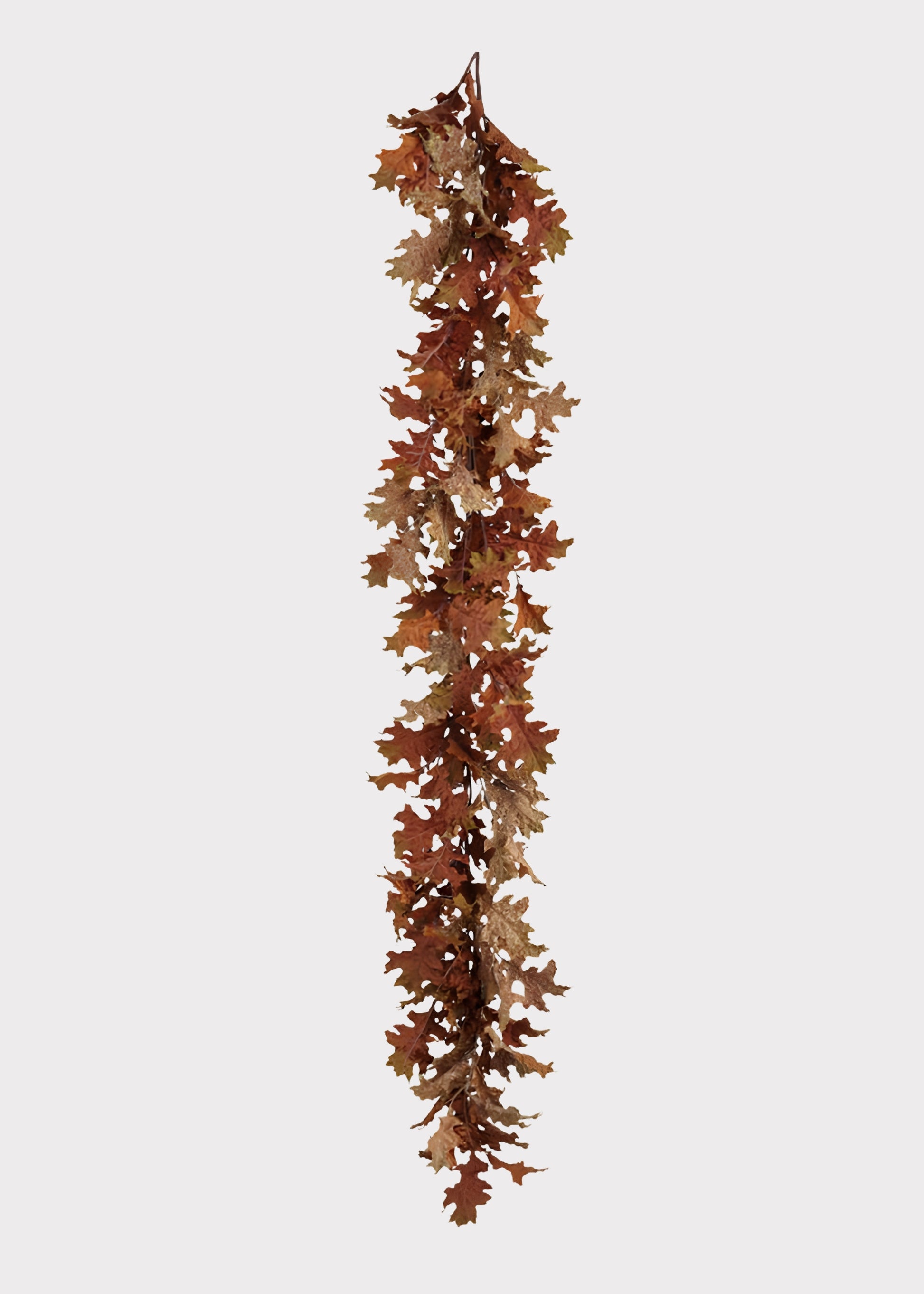 Artificial Fall Oak Leaf Garland in Earthy Brown Hues 