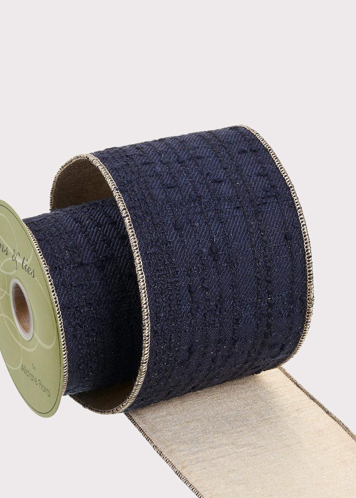 Navy Blue and Gold Holiday Ribbon