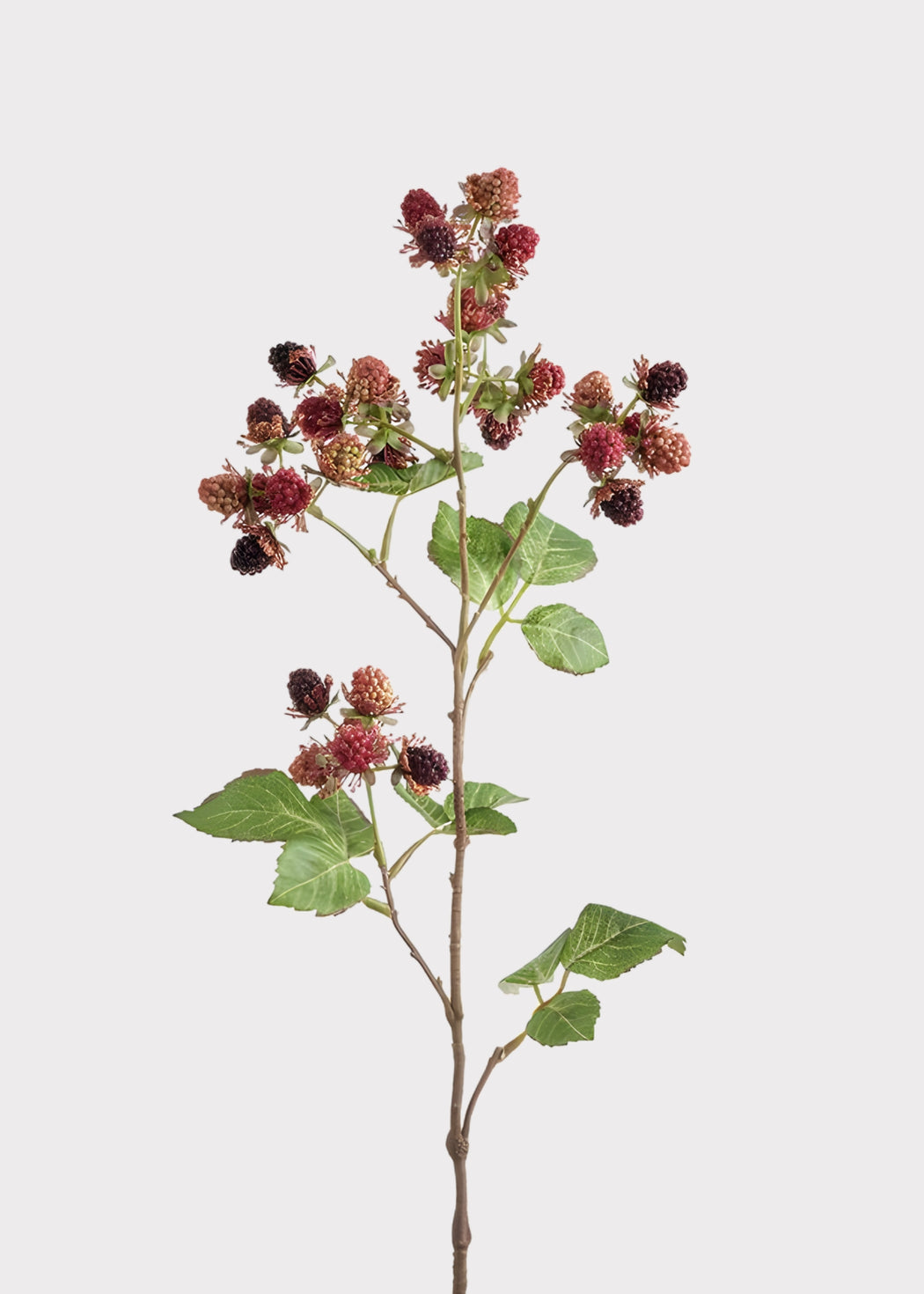 Mauve and Burgundy Fake Raspberry Fruit Branch - 30.5