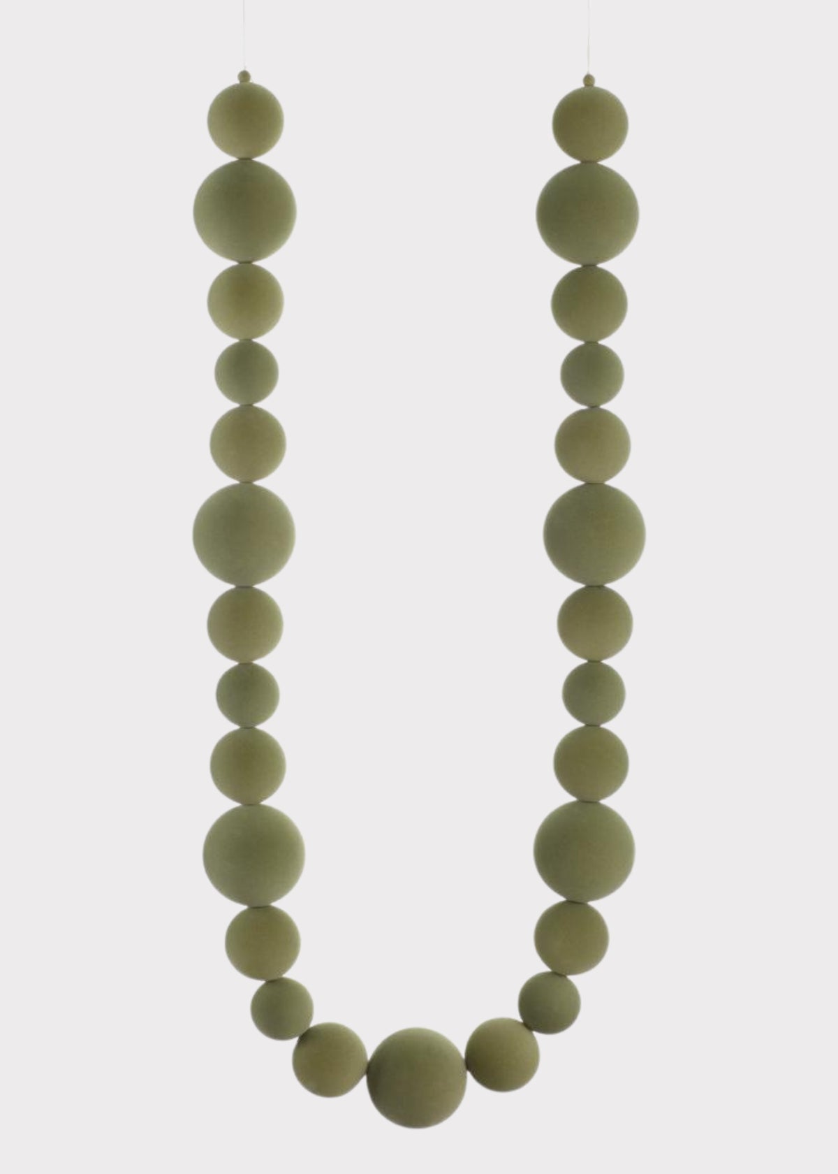 Flocked Holiday Ball Ornament Garland in Jade Green 