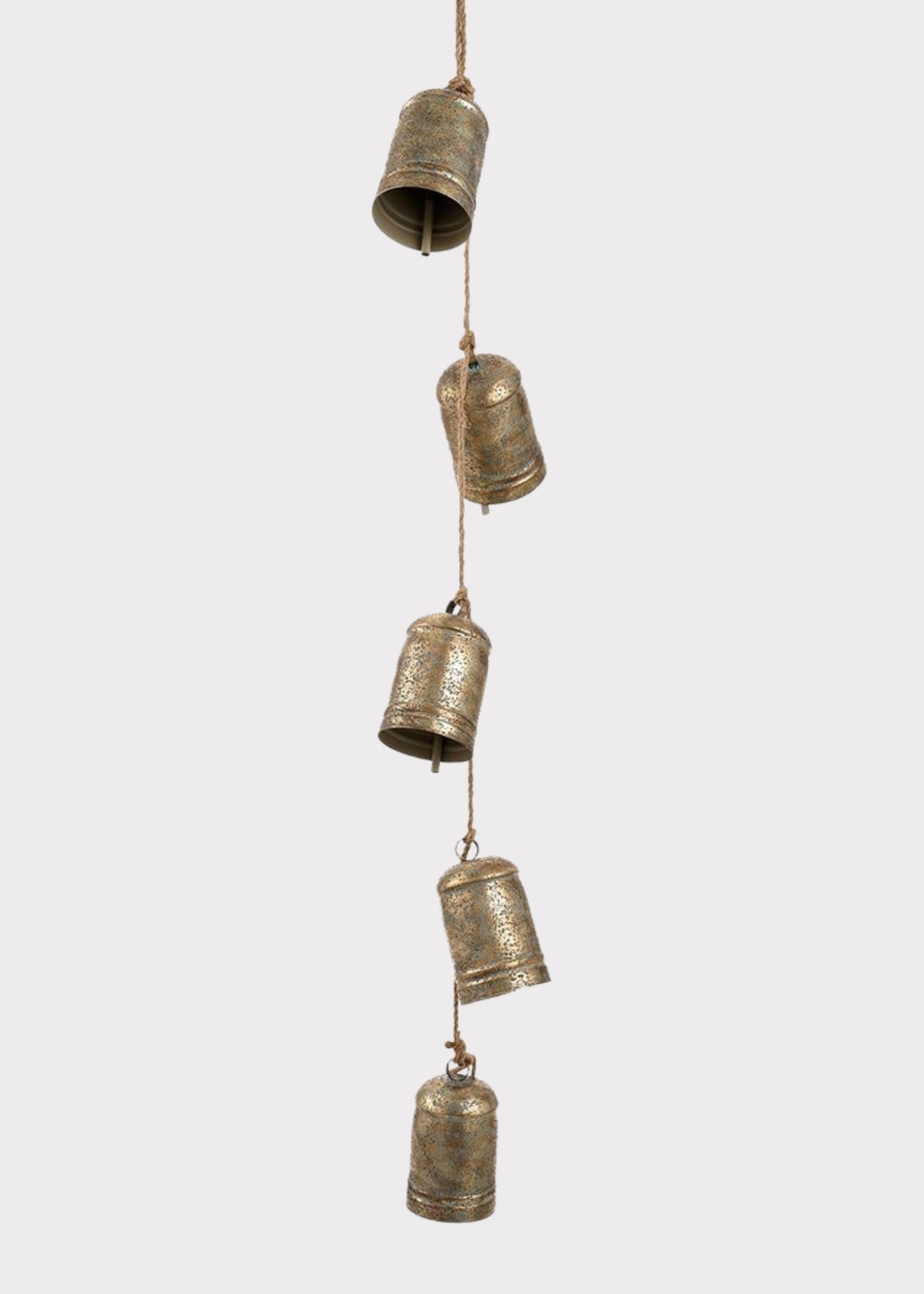 Metal Bell Christmas Garland in Antique Gold
