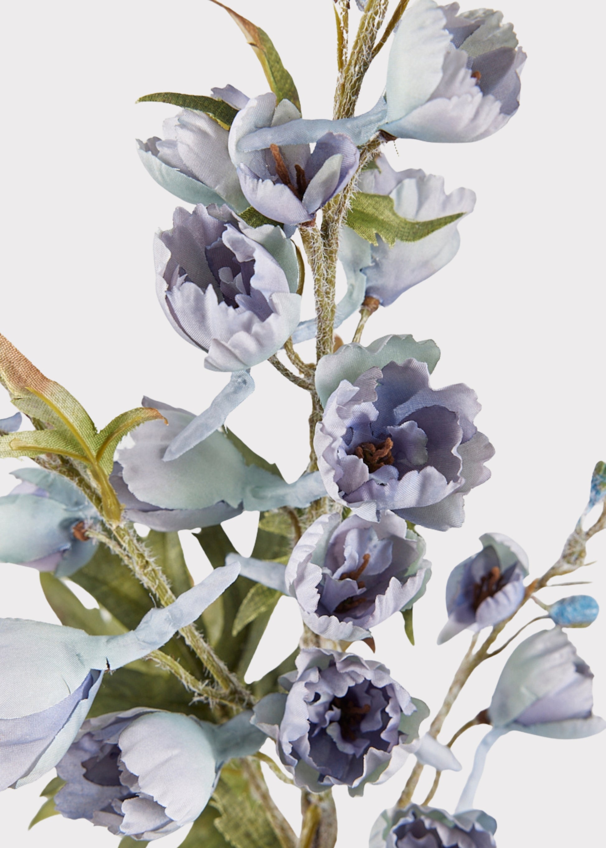 Close-up of Artificial Delphinium Wildflower in Dusty Blue 