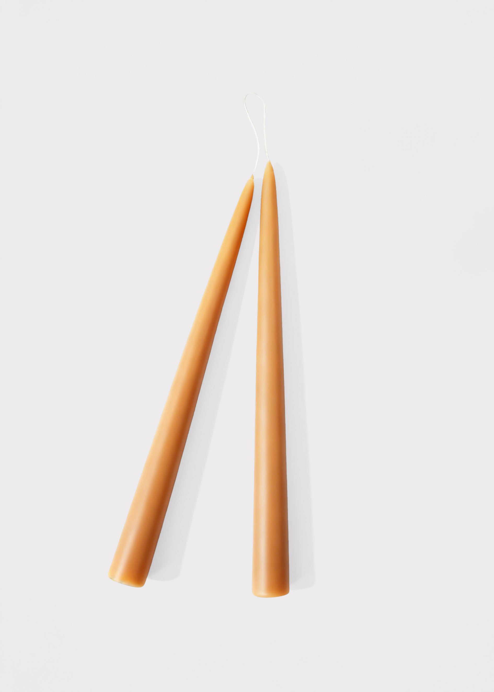 12" Caramel-Hued Dipped Taper Candles