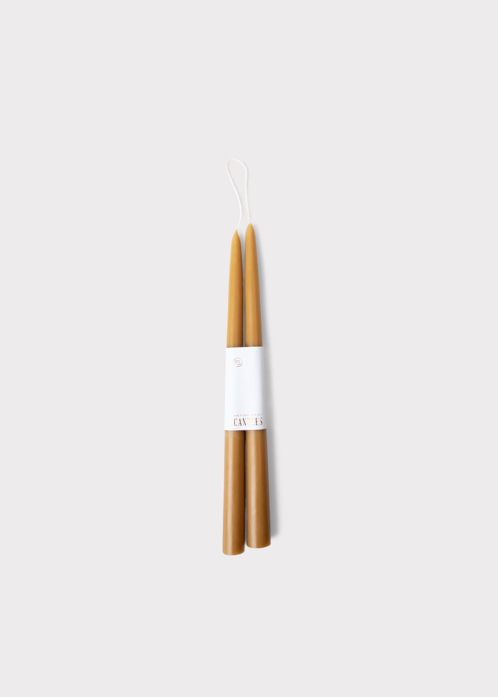 Set of 2 Caramel-Hued Dipped Taper Candles - 12"