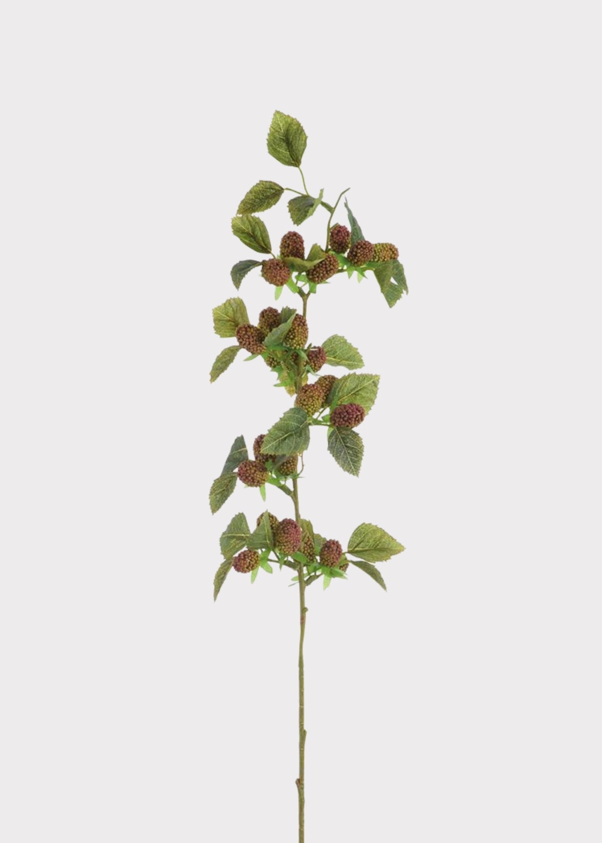 Coral Pink and Green Artificial Raspberry Fruit Branch