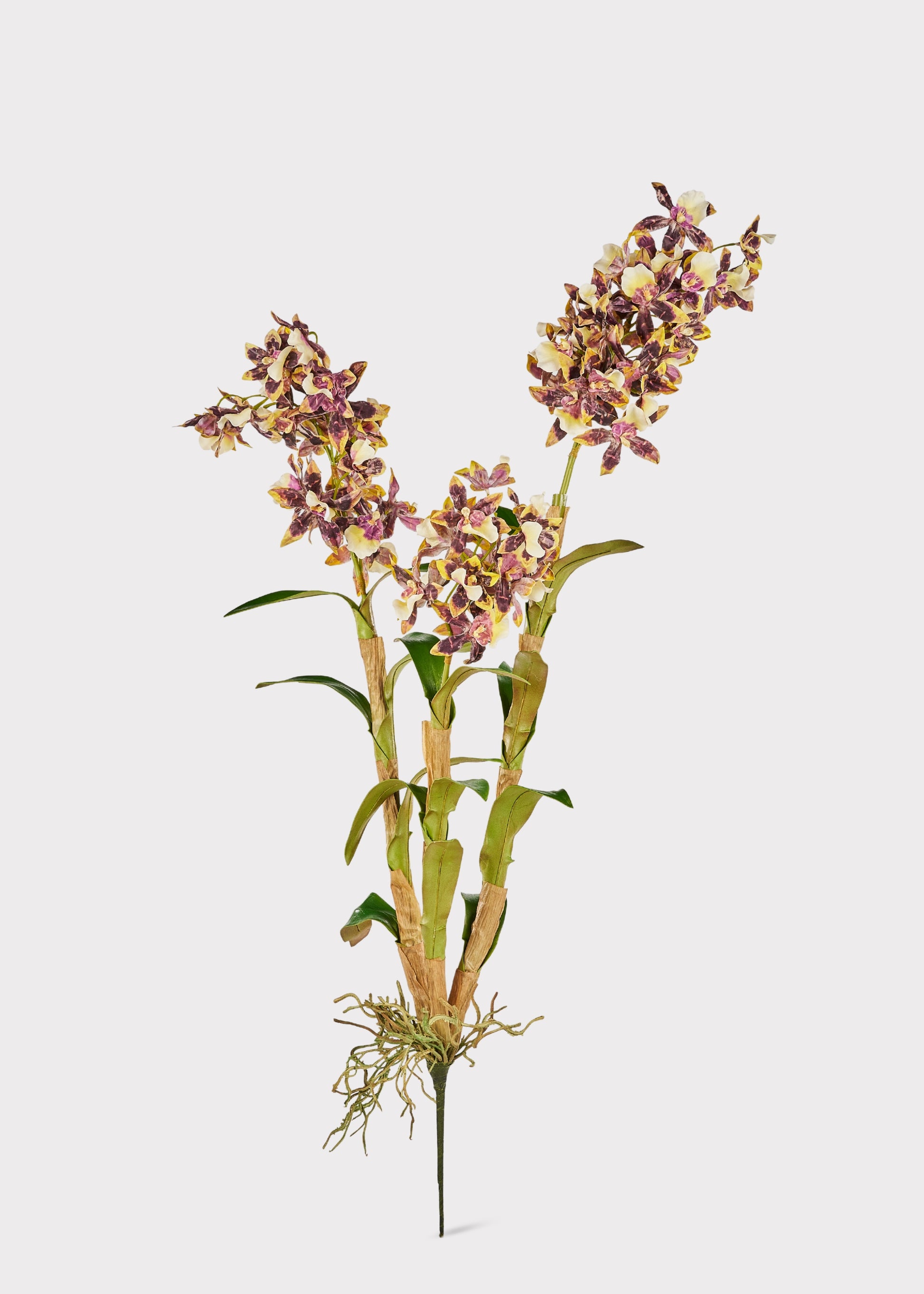 Brown and White Artificial Dendrobium Orchid Plant