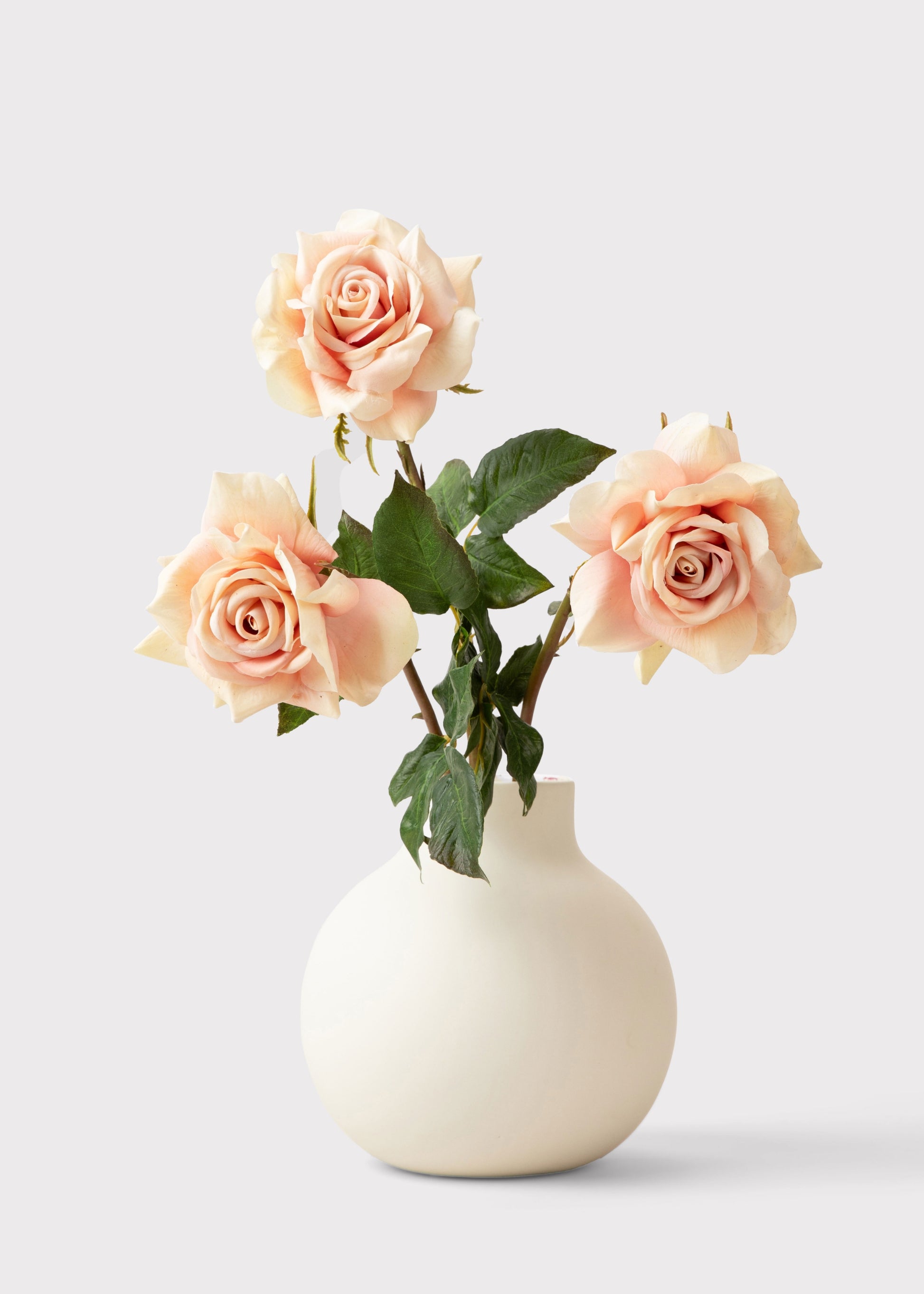 Light Peach Mauve Real Touch Roses in Afloral Vase