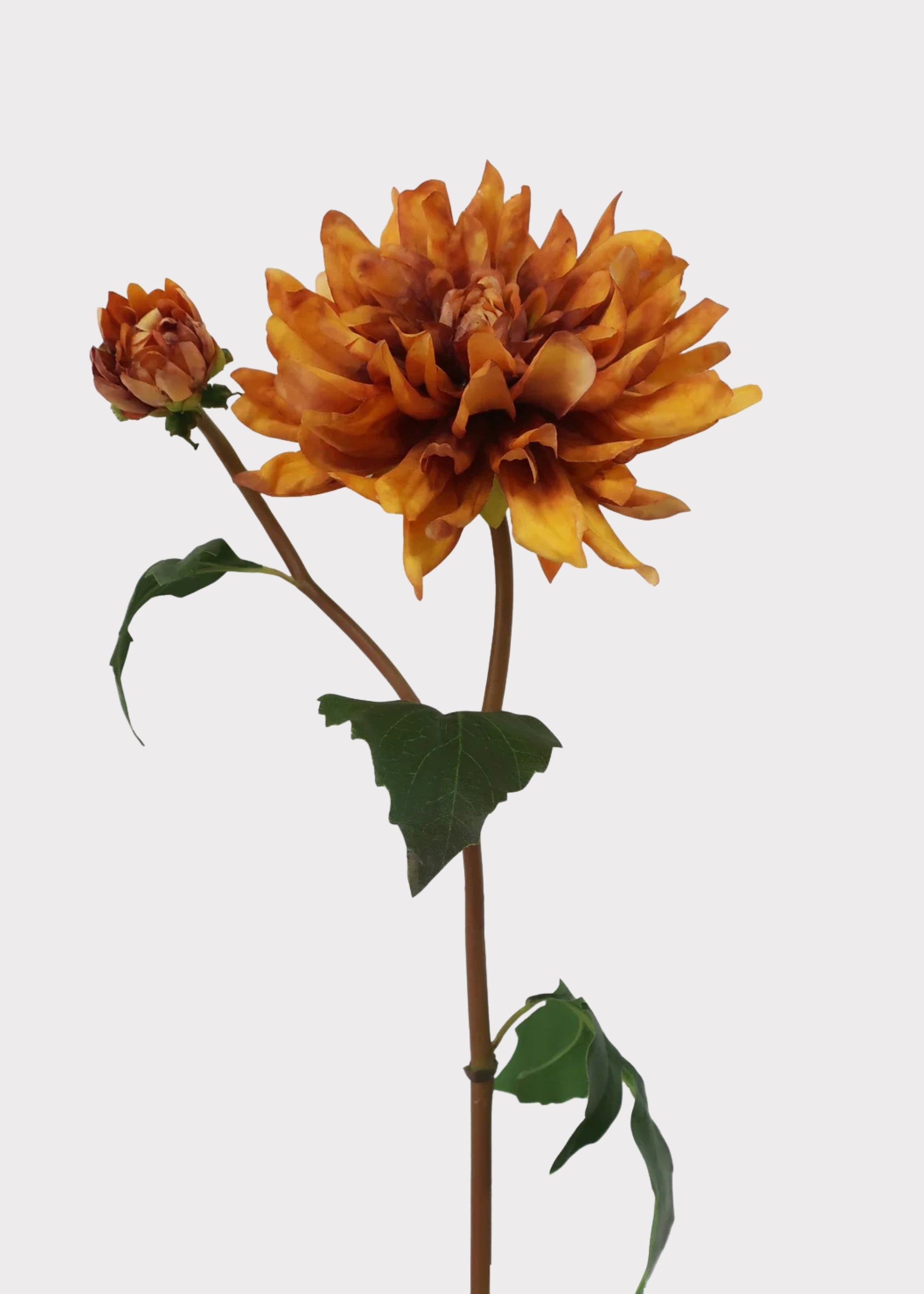 Orange and Brown Artificial Dahlia
