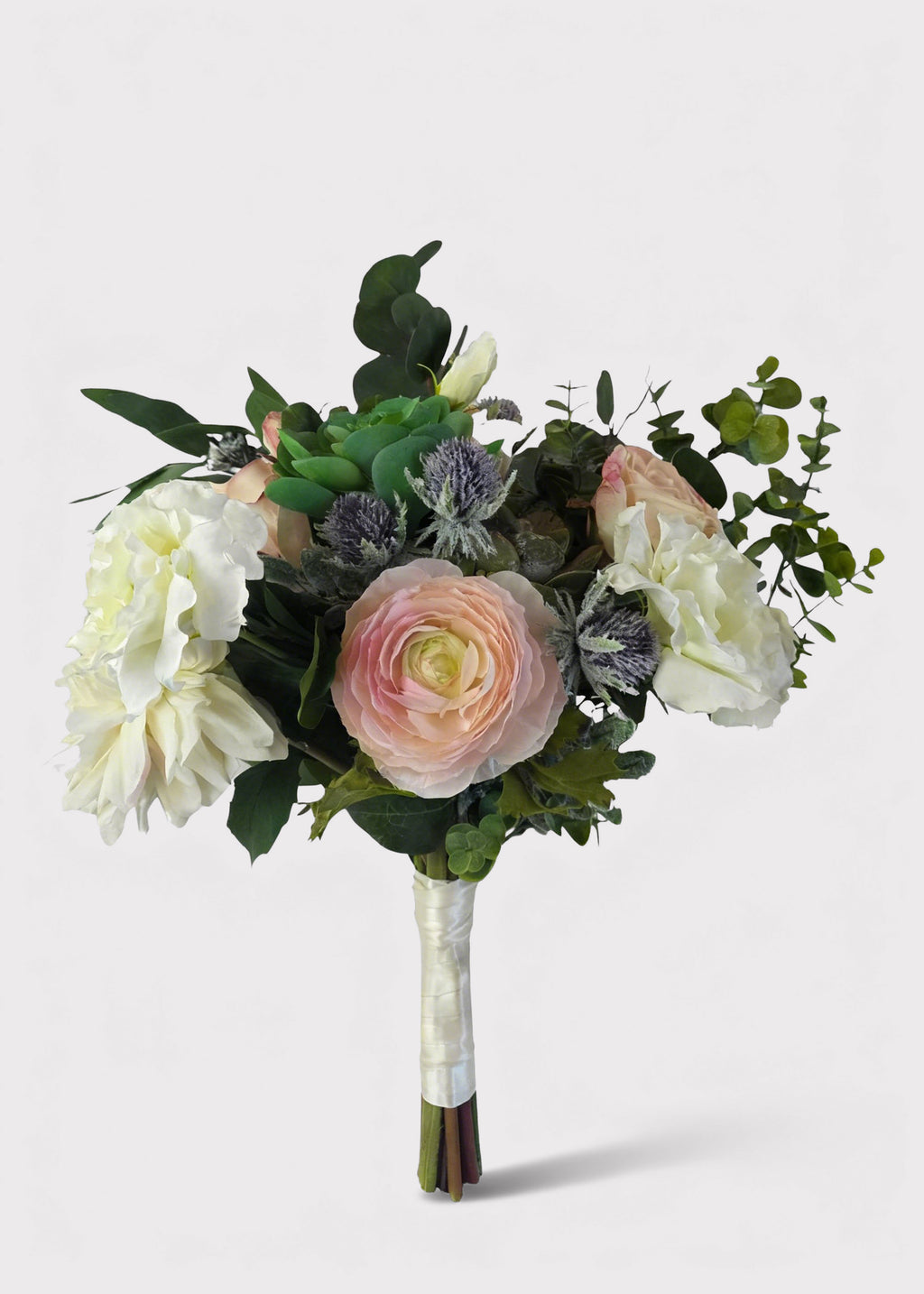 peony succulent bouquet Pink Artificial Rose and Succulent Bouquet