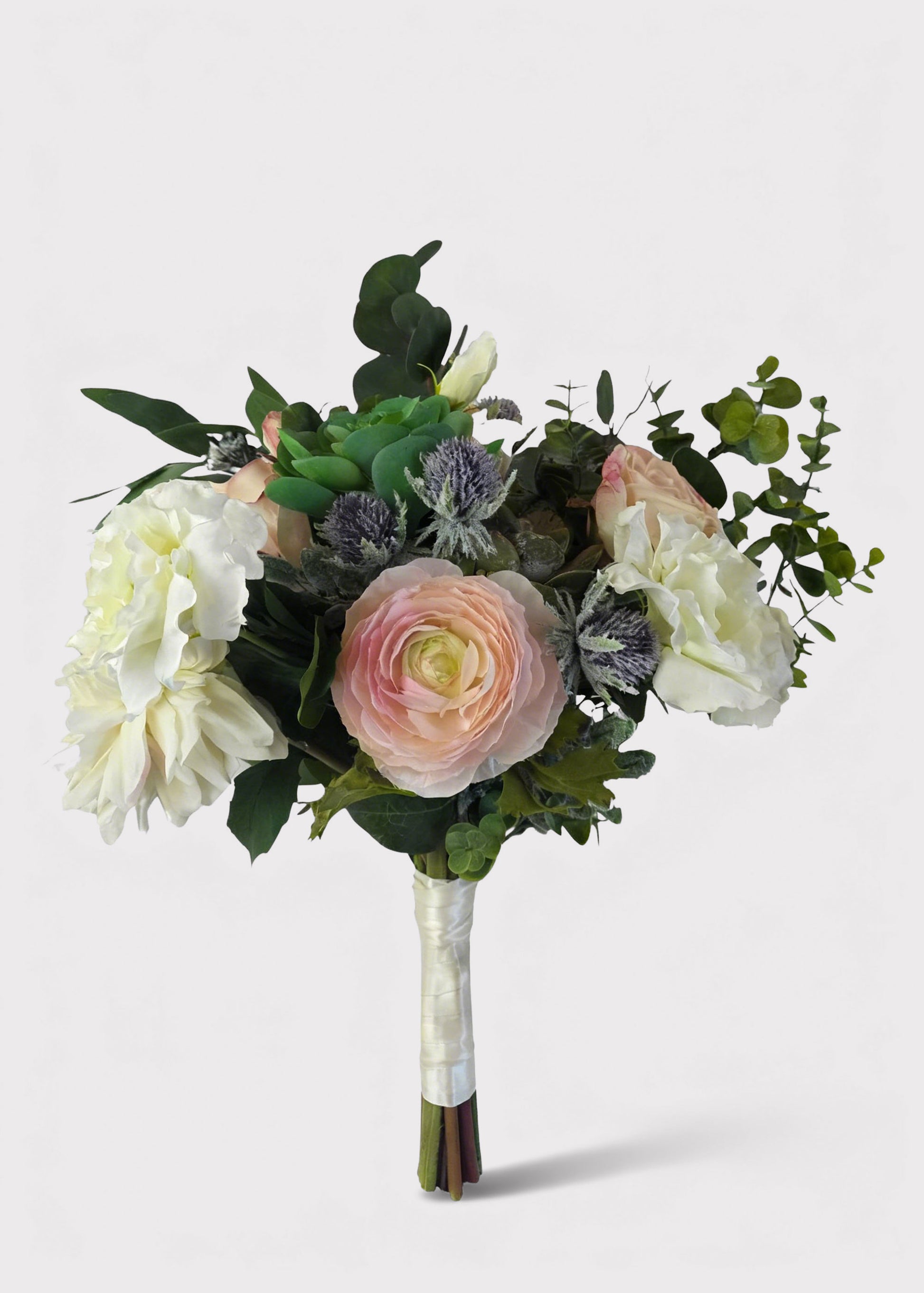 Pink Artificial Rose and Succulent Bouquet